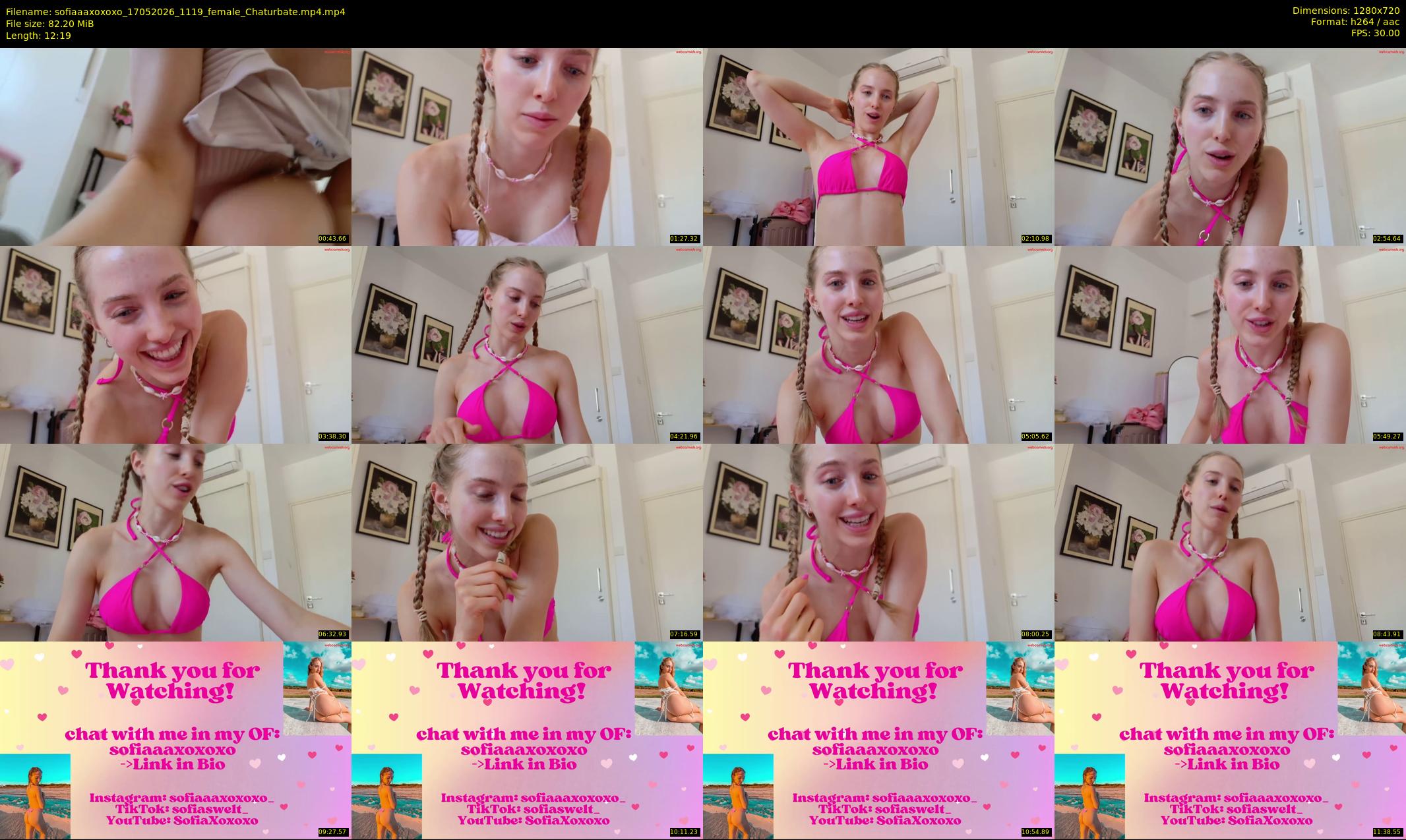 sofiaaaxoxoxo — 13 minute Chaturbate female cam show recording, 720p, May 17, 2026