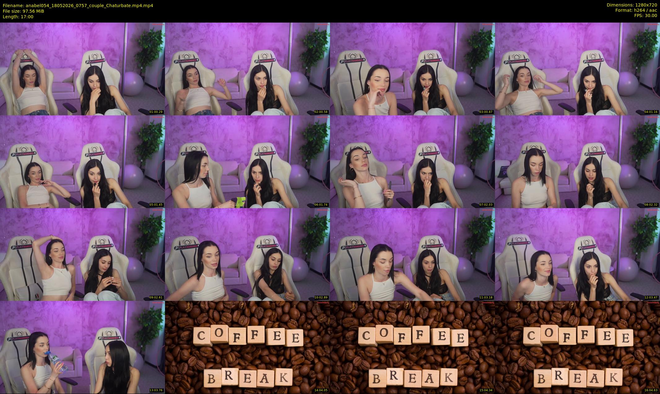 anabel054 — 17 minute Chaturbate female cam show recording, 720p, May 18, 2026