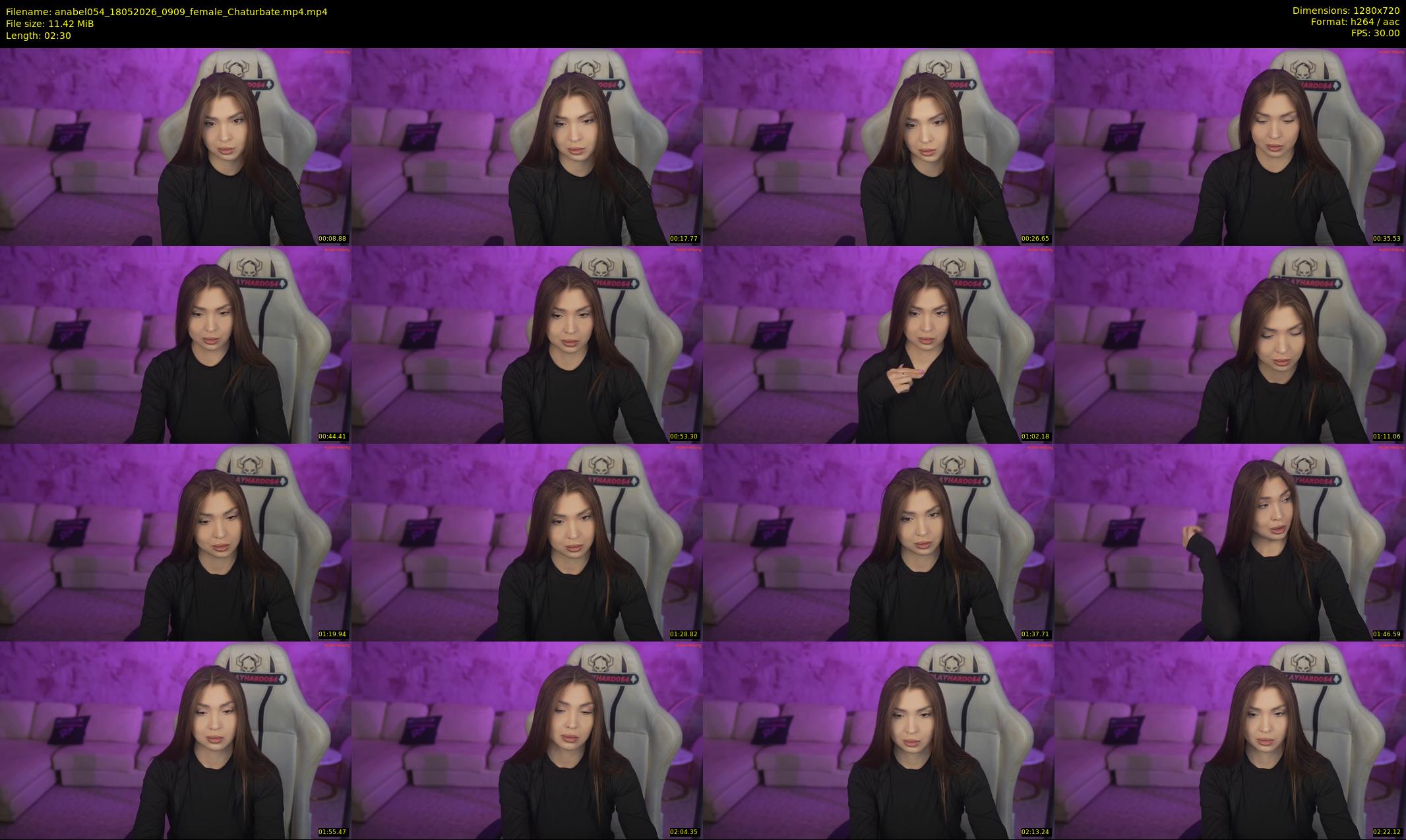 anabel054 — 3 minute Chaturbate female cam show recording, 720p, May 18, 2026