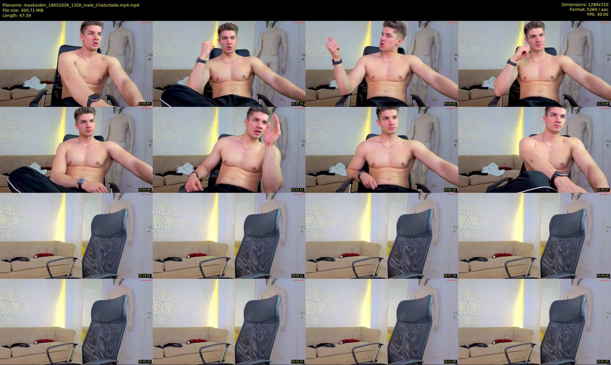 maxkaiden — 48 minute Chaturbate male cam show recording, 720p, May 18, 2026