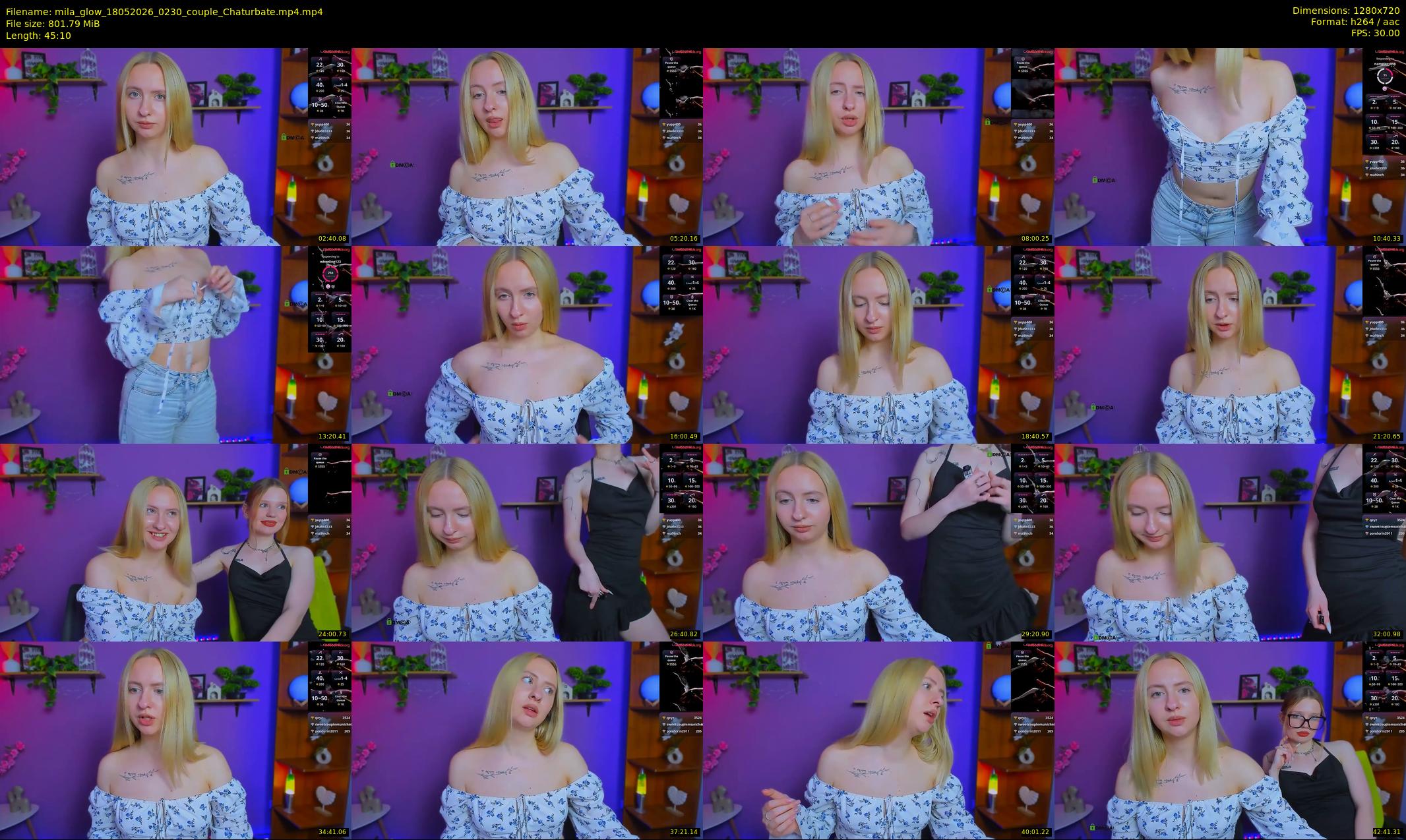 mila_glow — 46 minute Chaturbate female cam show recording, 720p, May 18, 2026