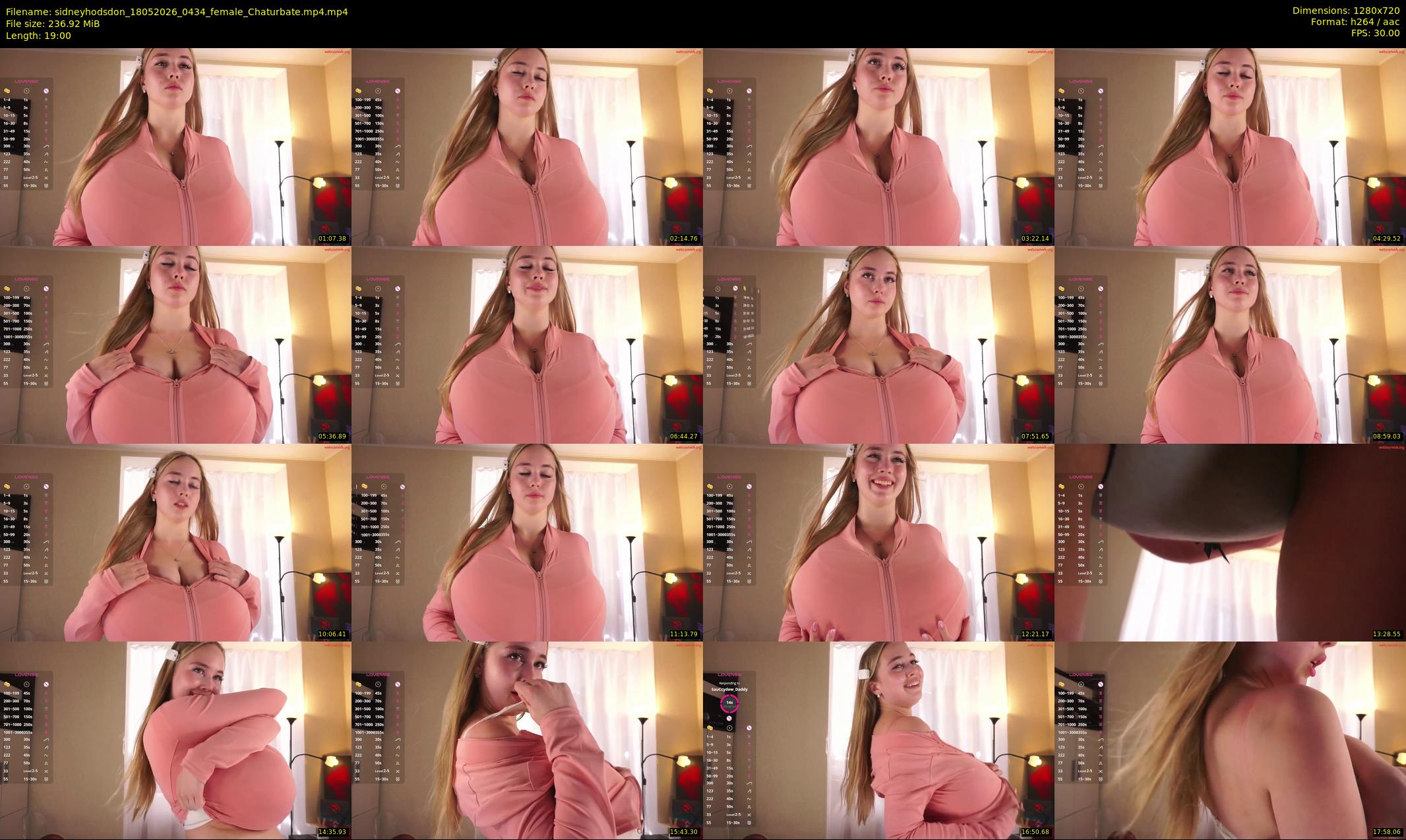 sidneyhodsdon — 19 minute Chaturbate female cam show recording, 720p, May 18, 2026