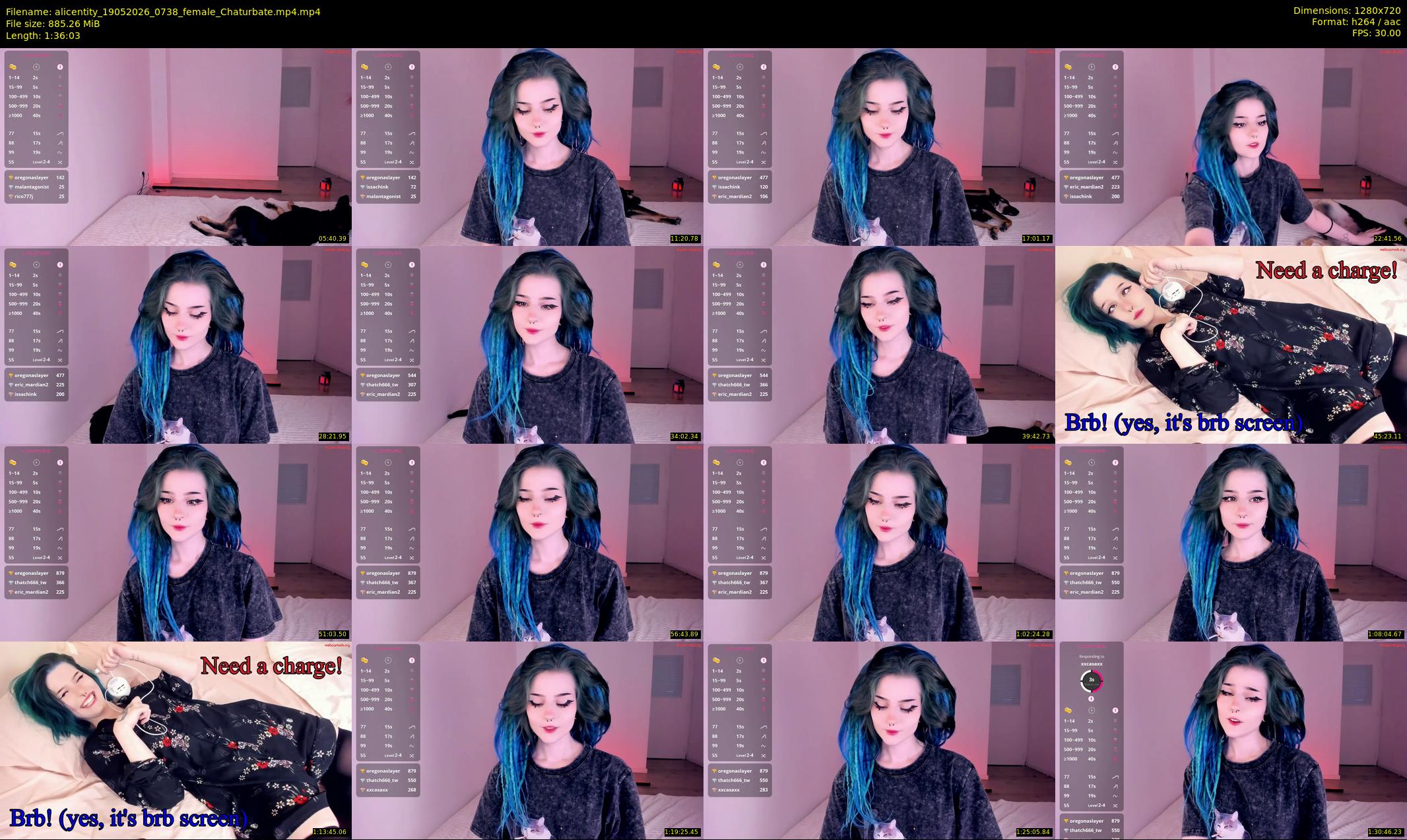alicentity — 97 minute Chaturbate female cam show recording, 720p, May 19, 2026