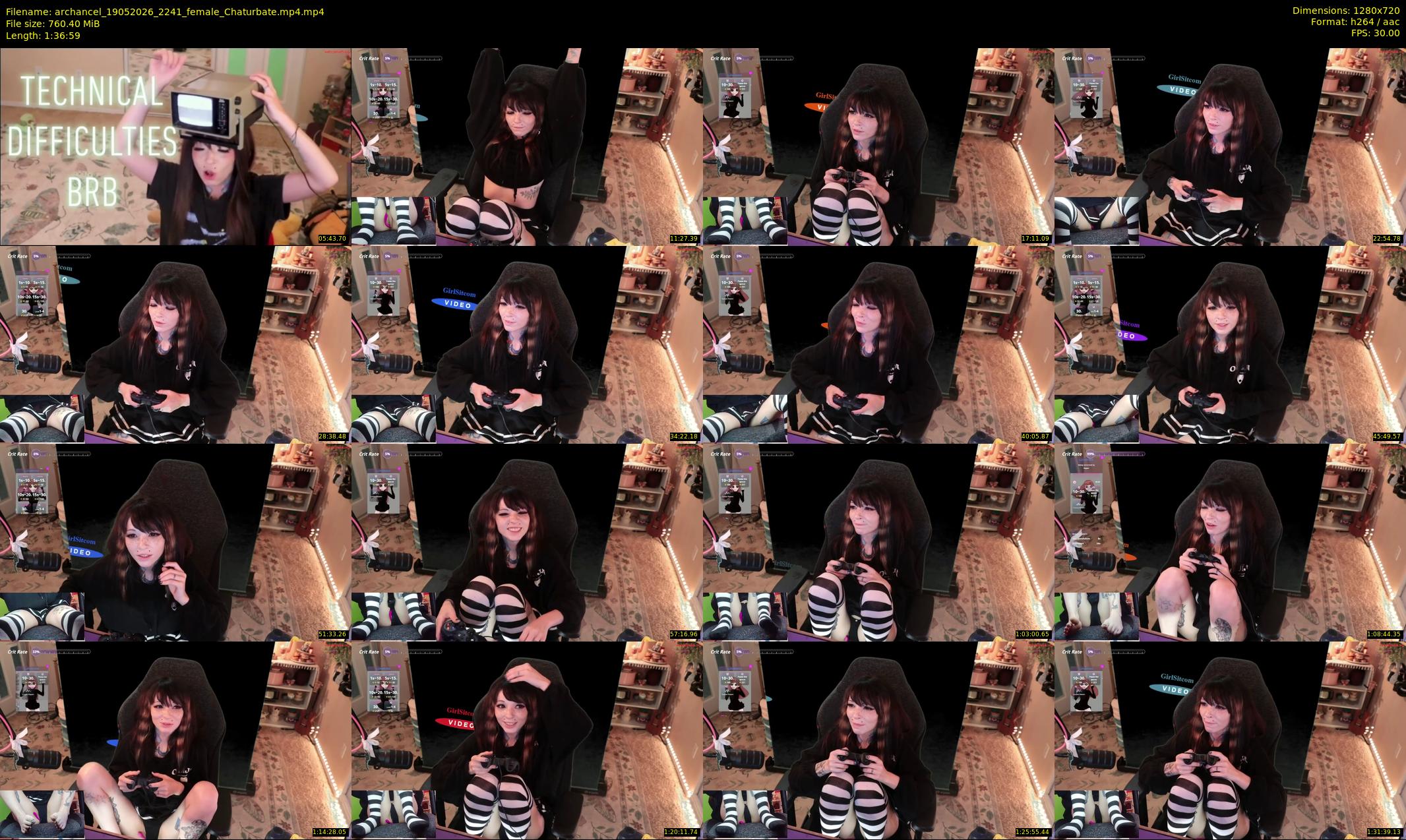archancel — 97 minute Chaturbate female cam show recording, 720p, May 19, 2026