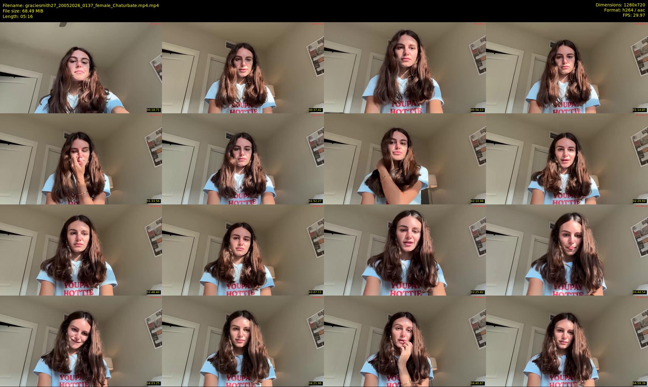 graciesmith27 — 6 minute Chaturbate female cam show recording, 720p, May 20, 2026