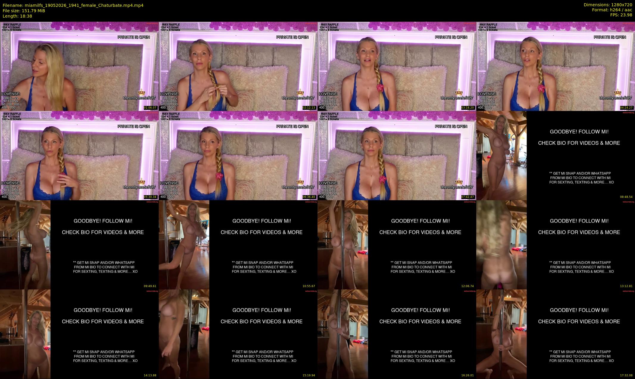 miamilfs — 19 minute Chaturbate female cam show recording, 720p, May 19, 2026