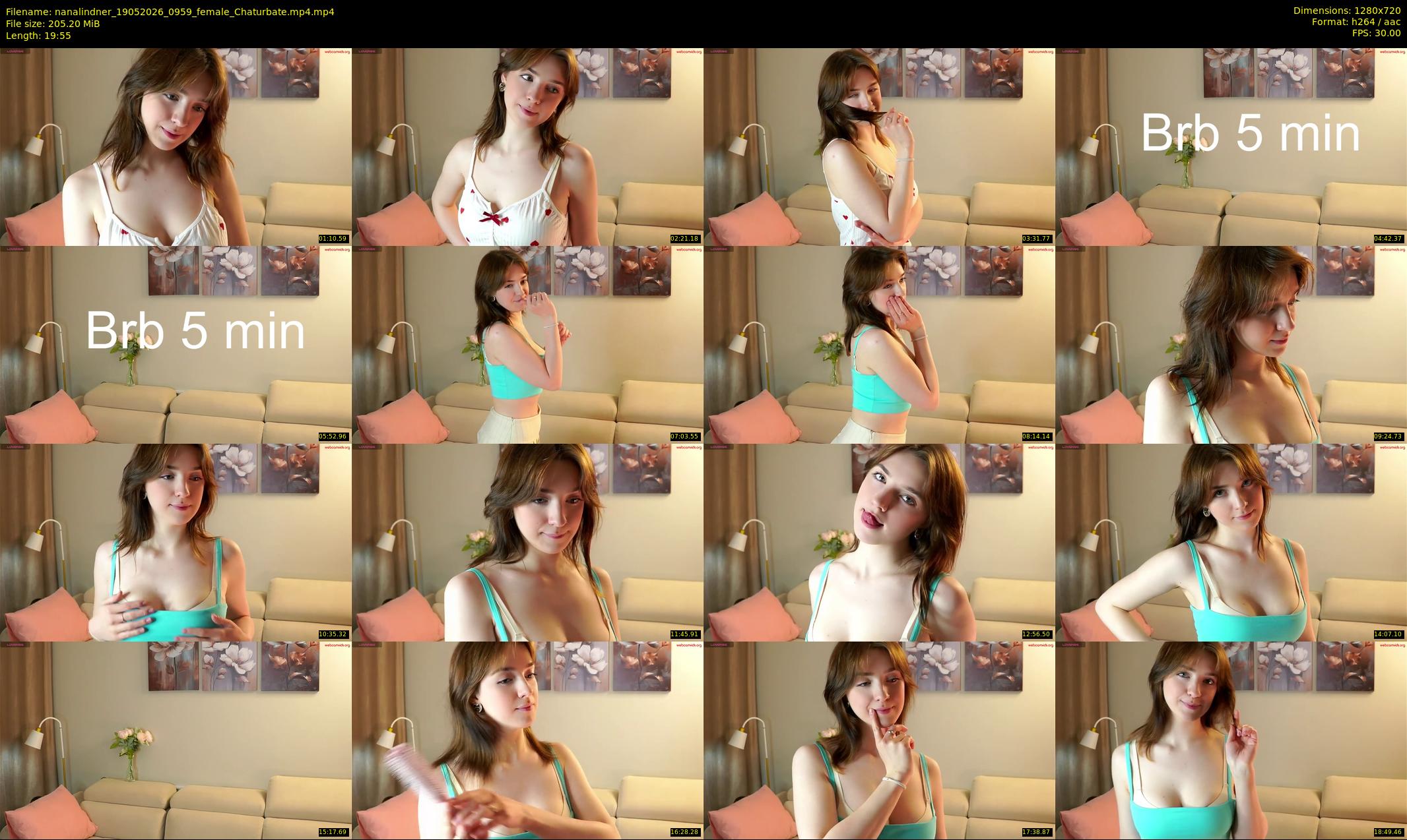nanalindner — 20 minute Chaturbate female cam show recording, 720p, May 19, 2026