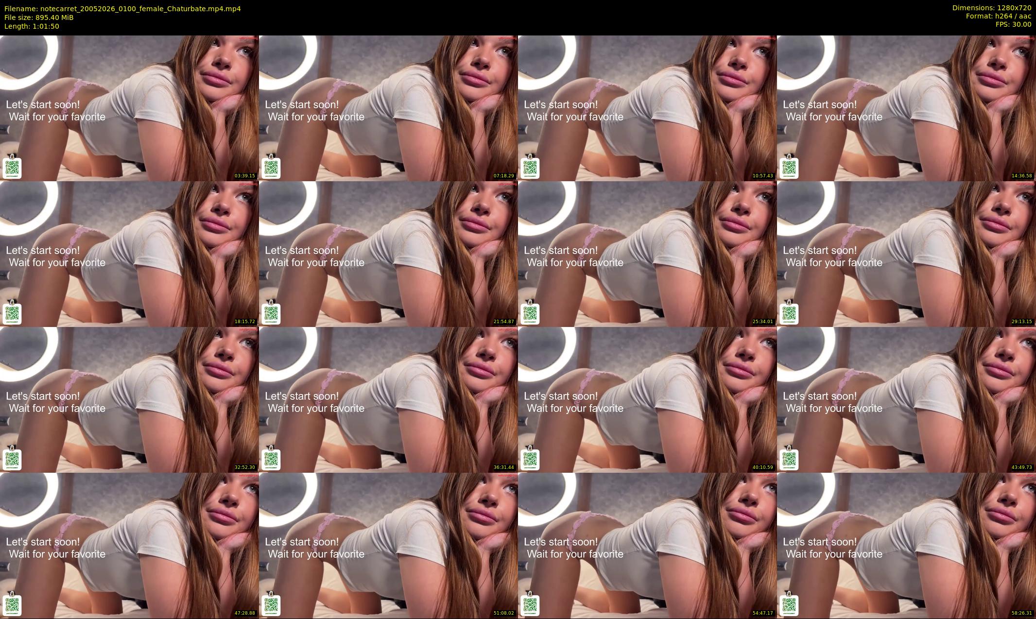 notecarret — 62 minute Chaturbate female cam show recording, 720p, May 20, 2026