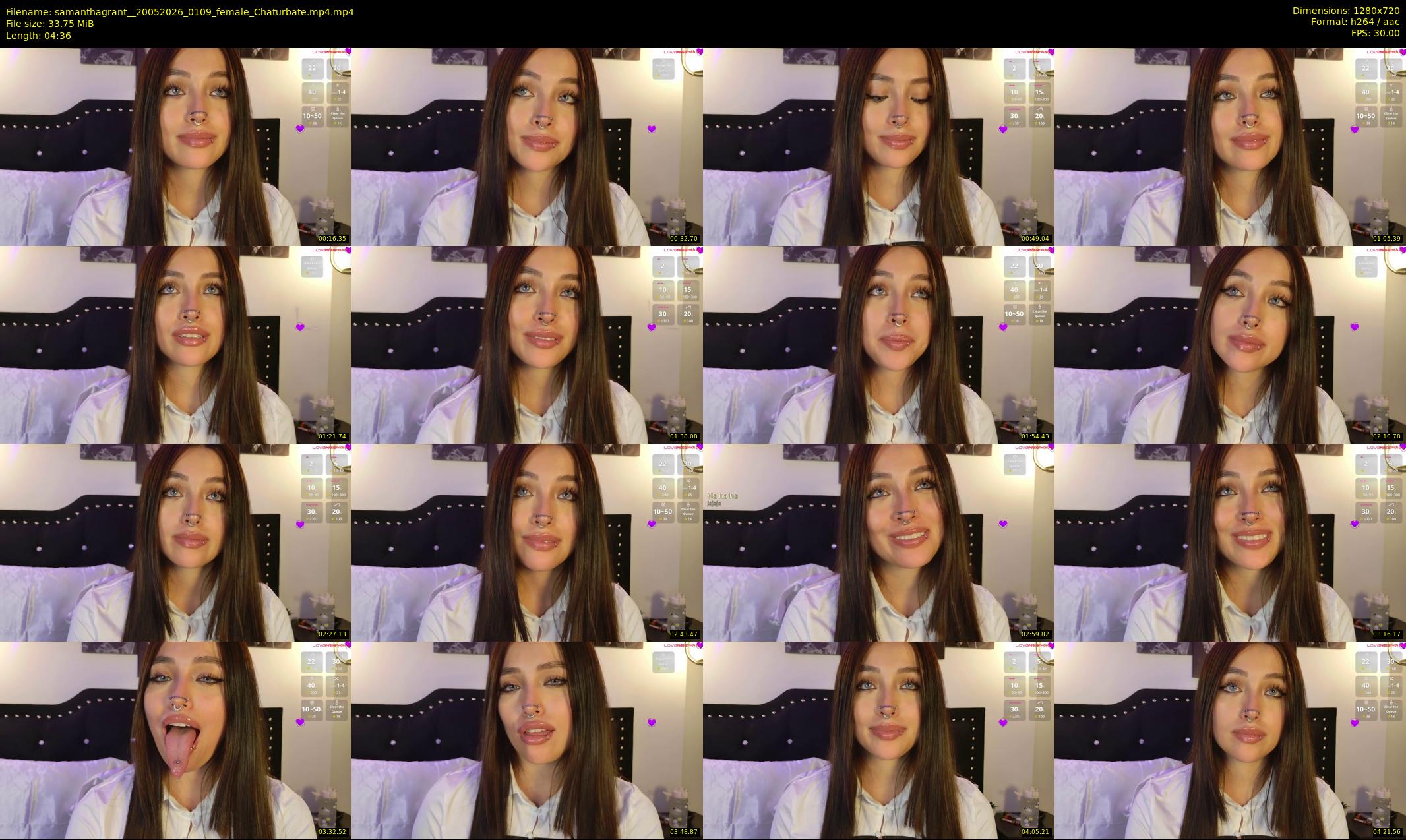 samanthagrant_ — 5 minute Chaturbate female cam show recording, 720p, May 20, 2026