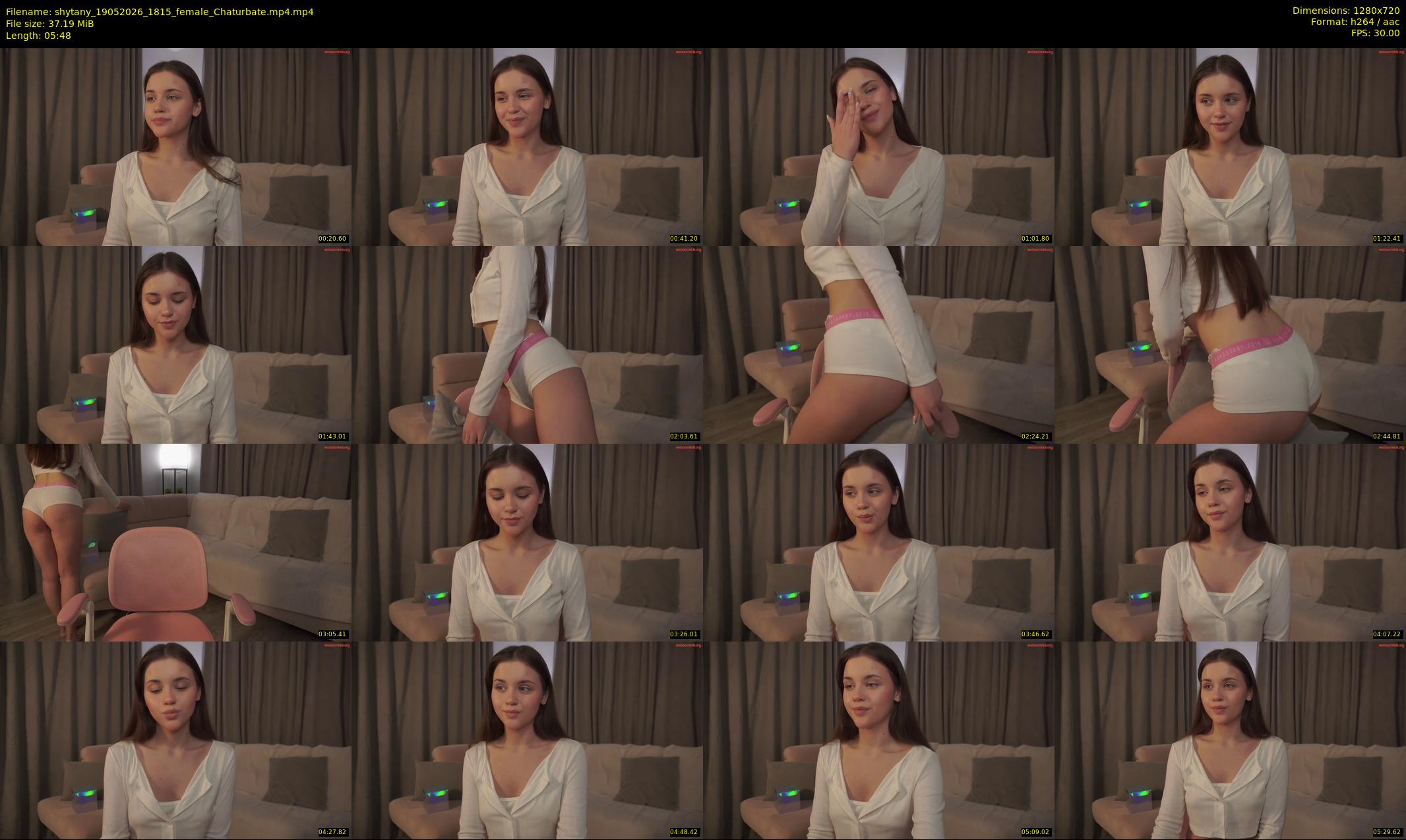 shytany — 6 minute Chaturbate female cam show recording, 720p, May 19, 2026