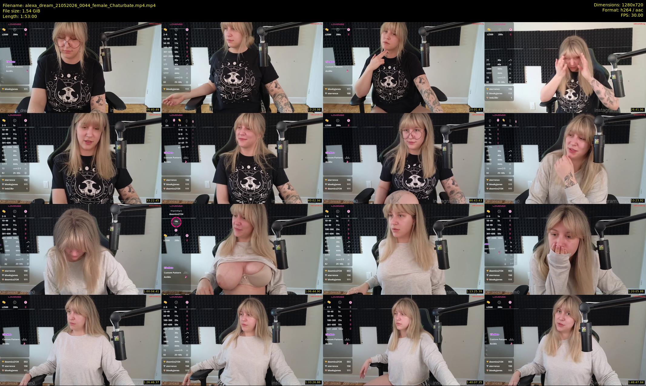 alexa_dream — 113 minute Chaturbate female cam show recording, 720p, May 21, 2026
