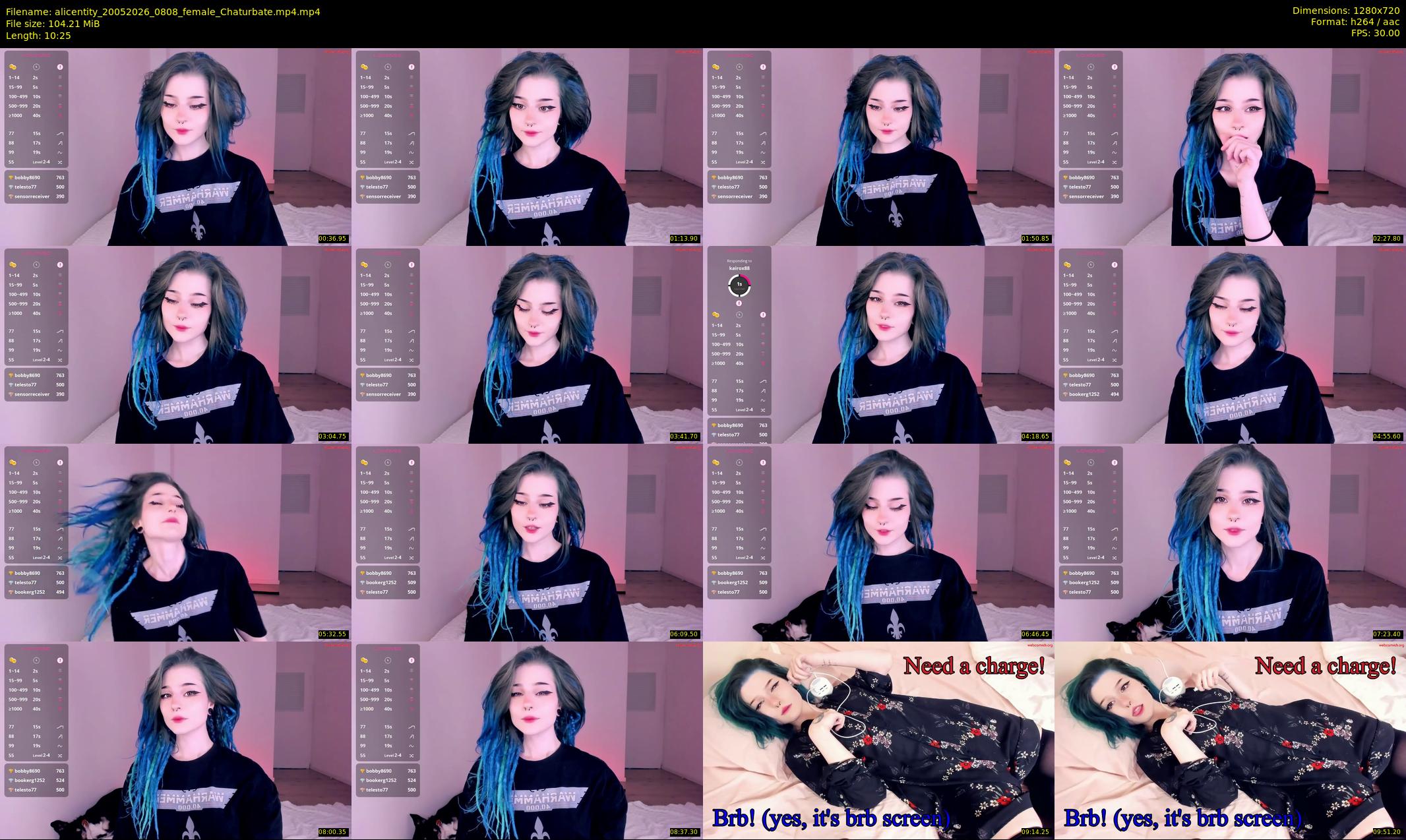 alicentity — 11 minute Chaturbate female cam show recording, 720p, May 20, 2026