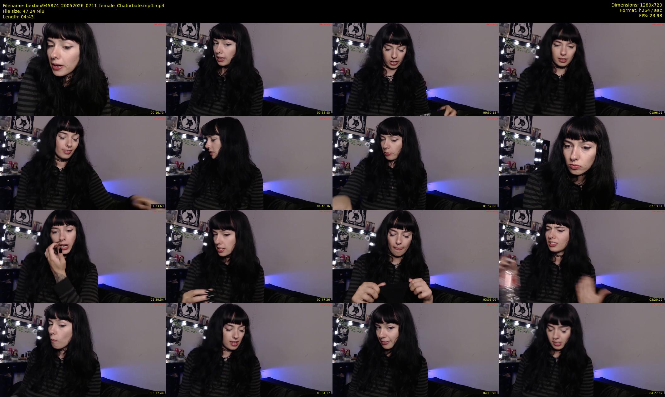 bexbex945874 — 5 minute Chaturbate female cam show recording, 720p, May 20, 2026