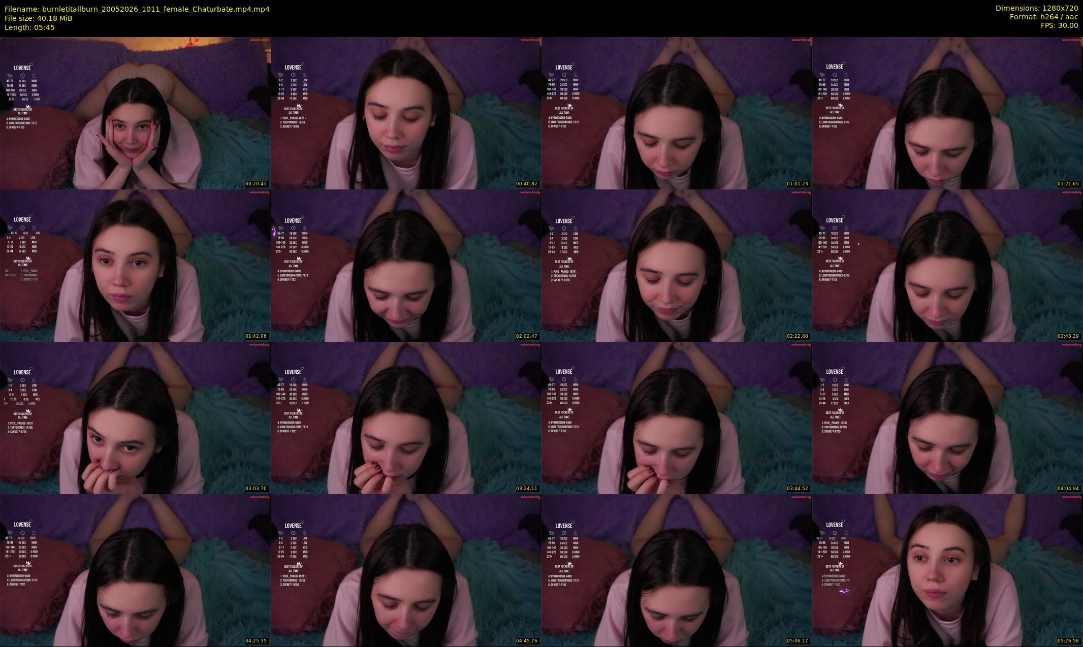 burnletitallburn — 6 minute Chaturbate female cam show recording, 720p, May 20, 2026