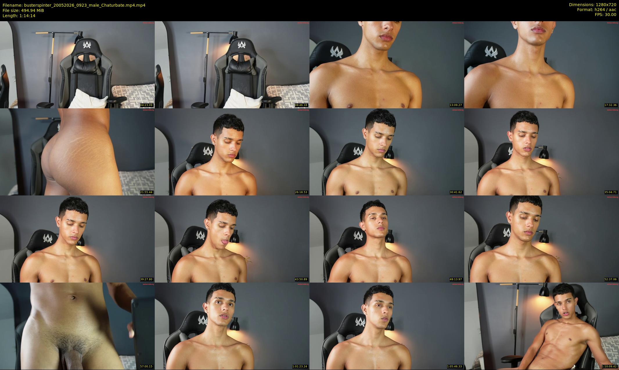 busterspinter — 75 minute Chaturbate male cam show recording, 720p, May 20, 2026