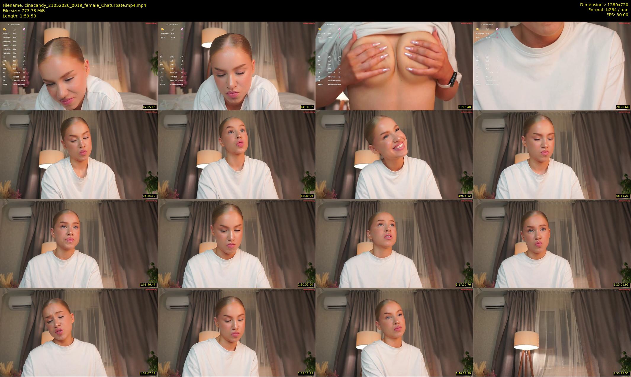 cinacandy — 120 minute Chaturbate female cam show recording, 720p, May 21, 2026