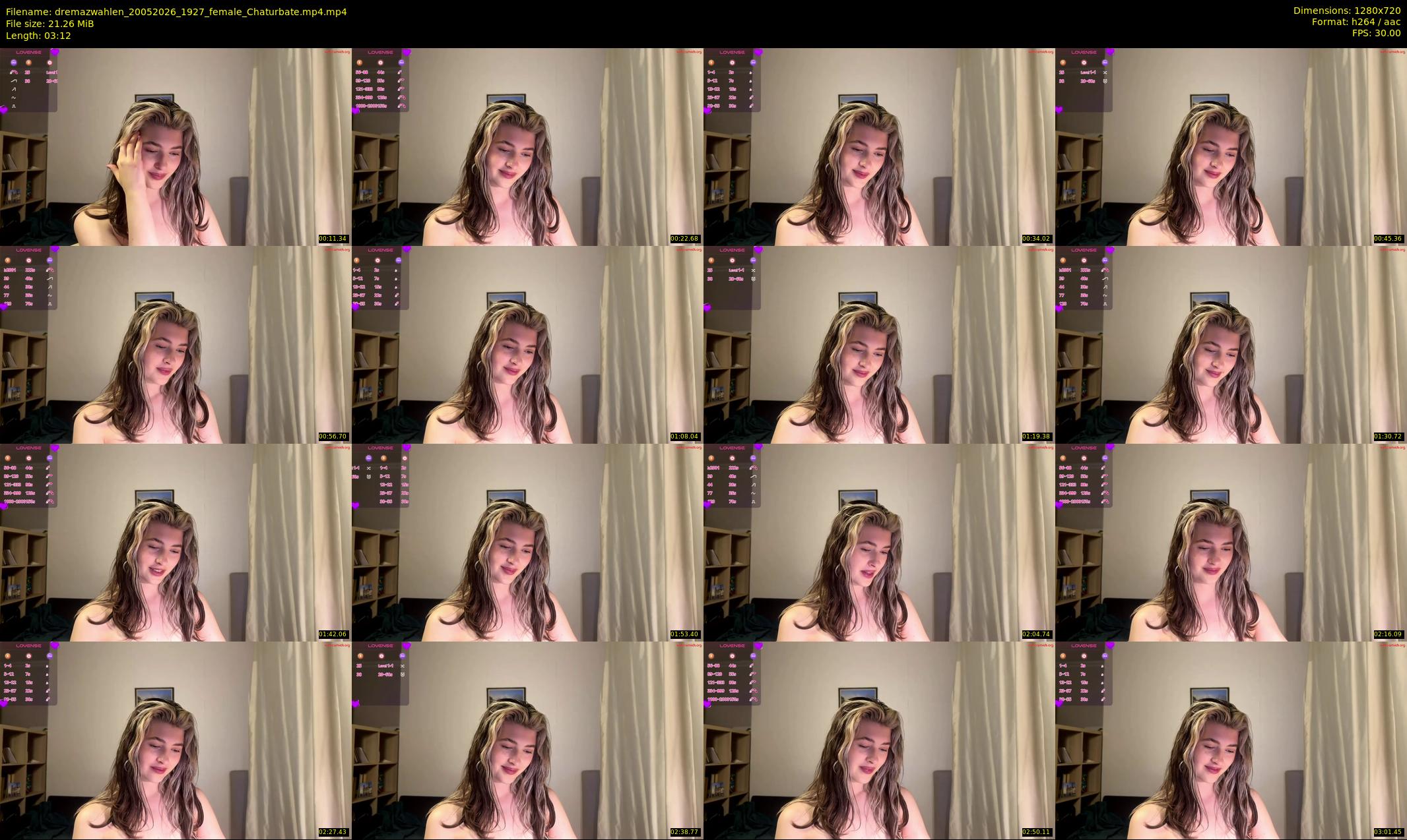 dremazwahlen — 4 minute Chaturbate female cam show recording, 720p, May 20, 2026