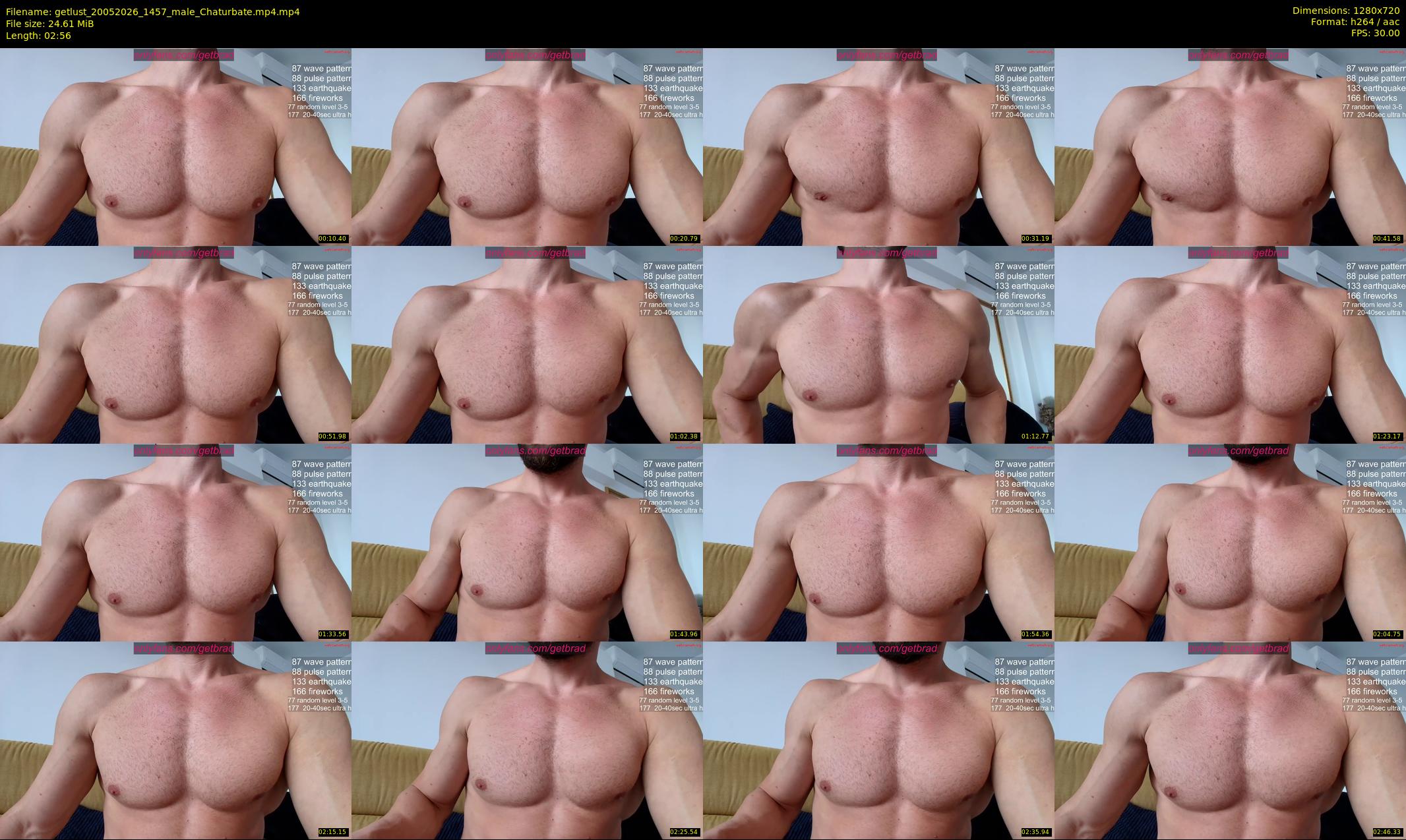getlust — 3 minute Chaturbate male cam show recording, 720p, May 20, 2026