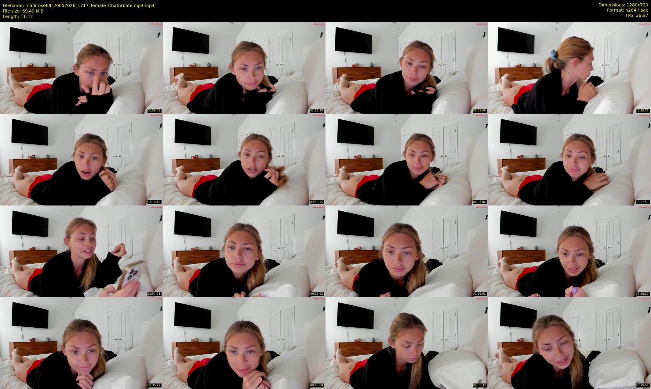 madirose69 — 12 minute Chaturbate female cam show recording, 720p, May 20, 2026