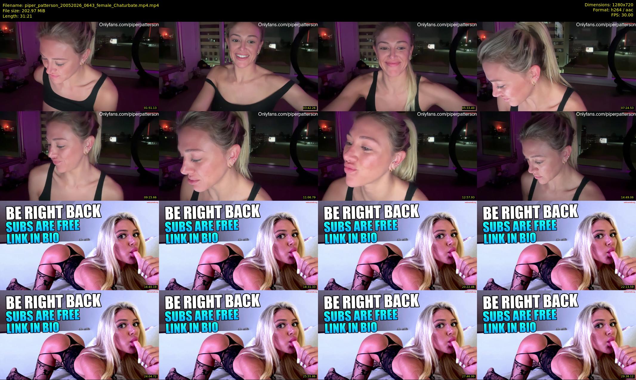 piper_patterson — 32 minute Chaturbate female cam show recording, 720p, May 20, 2026