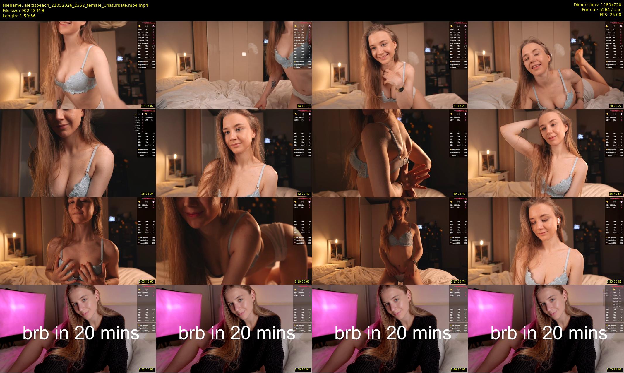 alexispeach — 120 minute Chaturbate female cam show recording, 720p, May 21, 2026