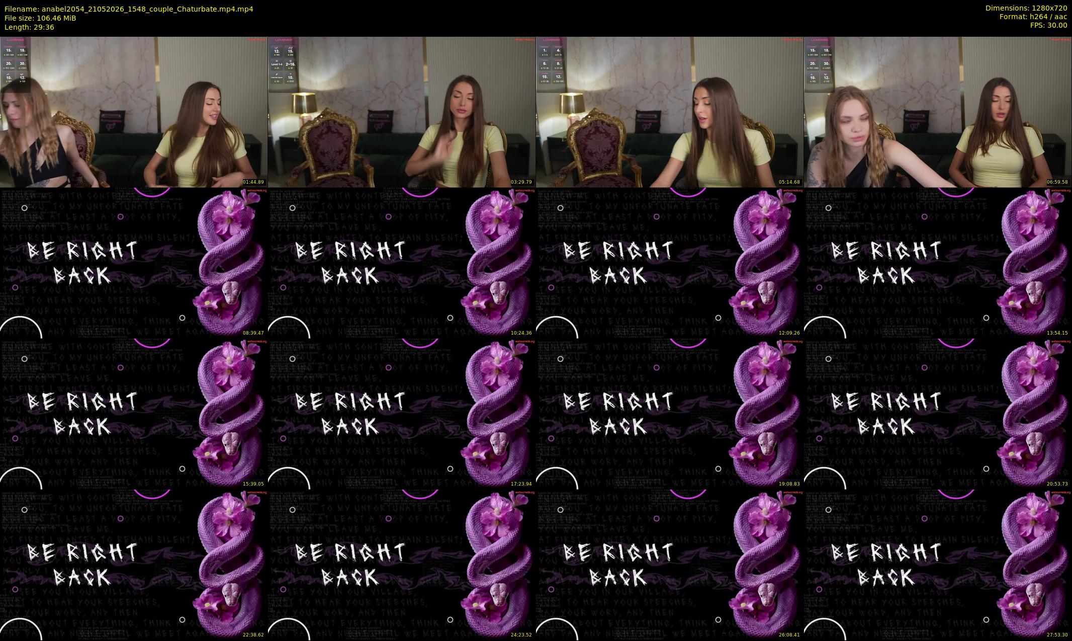 anabel2054 — 30 minute Chaturbate female cam show recording, 720p, May 21, 2026