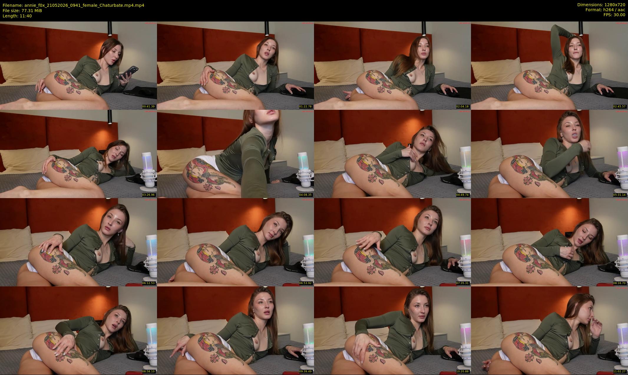 annie_f0x — 12 minute Chaturbate female cam show recording, 720p, May 21, 2026