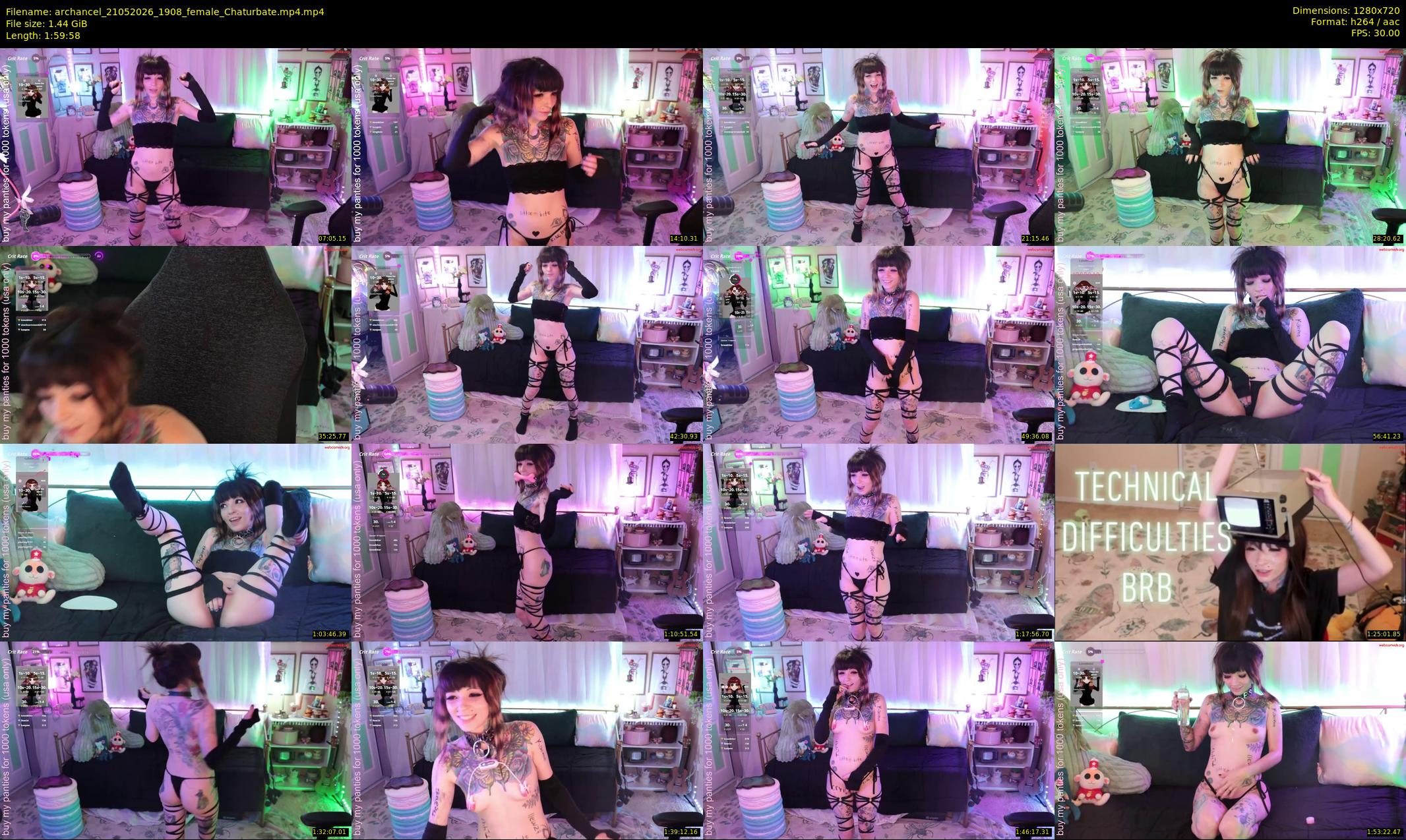 archancel — 120 minute Chaturbate female cam show recording, 720p, May 21, 2026