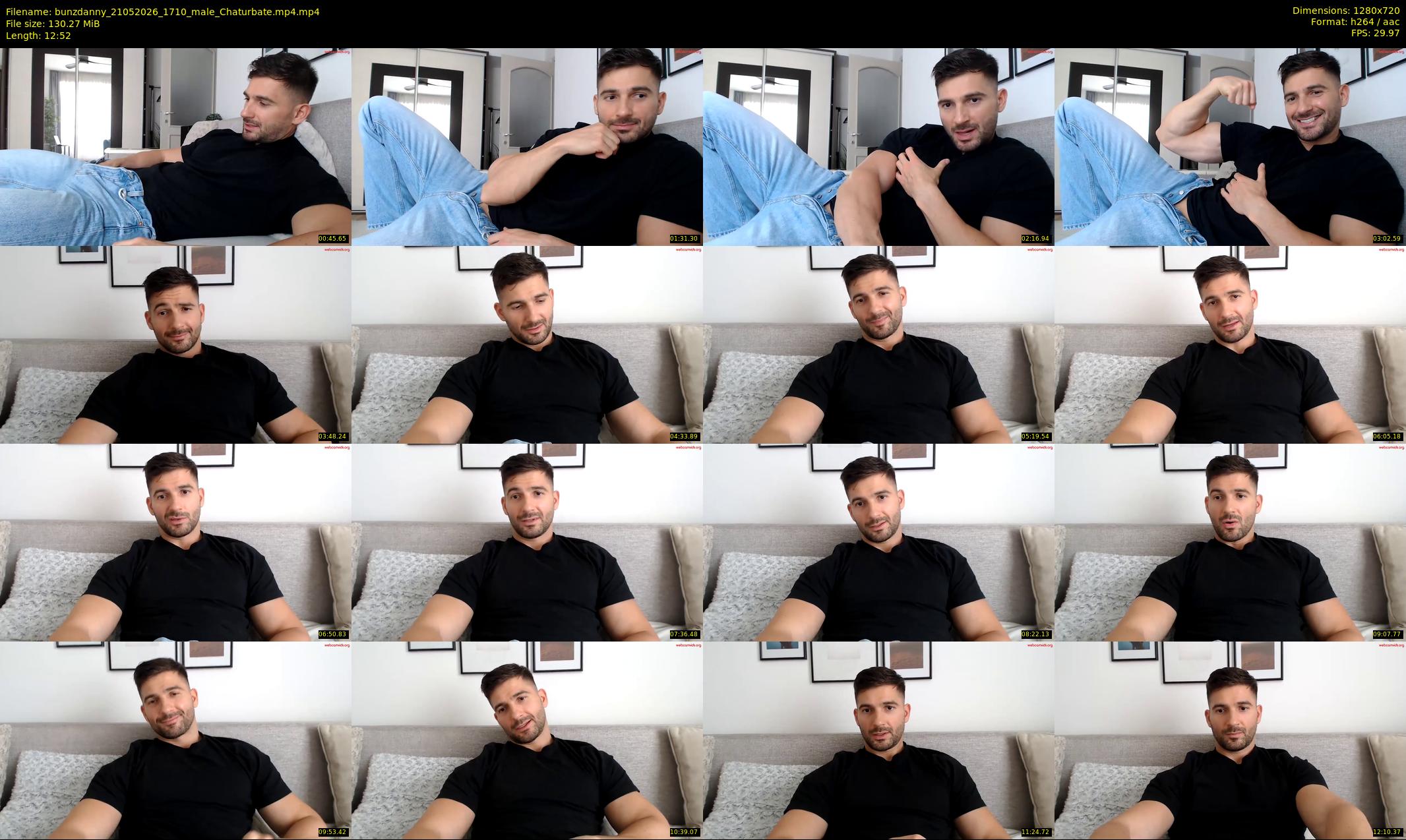 bunzdanny — 13 minute Chaturbate male cam show recording, 720p, May 21, 2026
