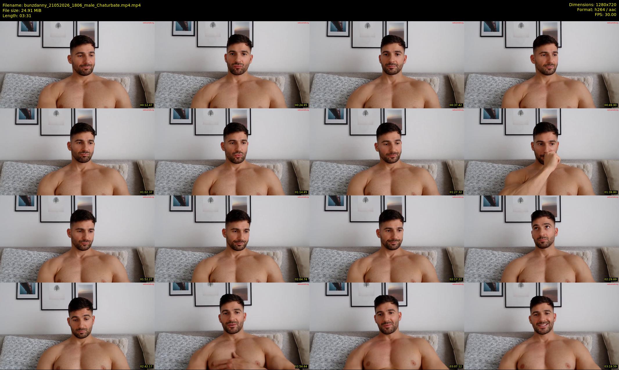 bunzdanny — 4 minute Chaturbate male cam show recording, 720p, May 21, 2026