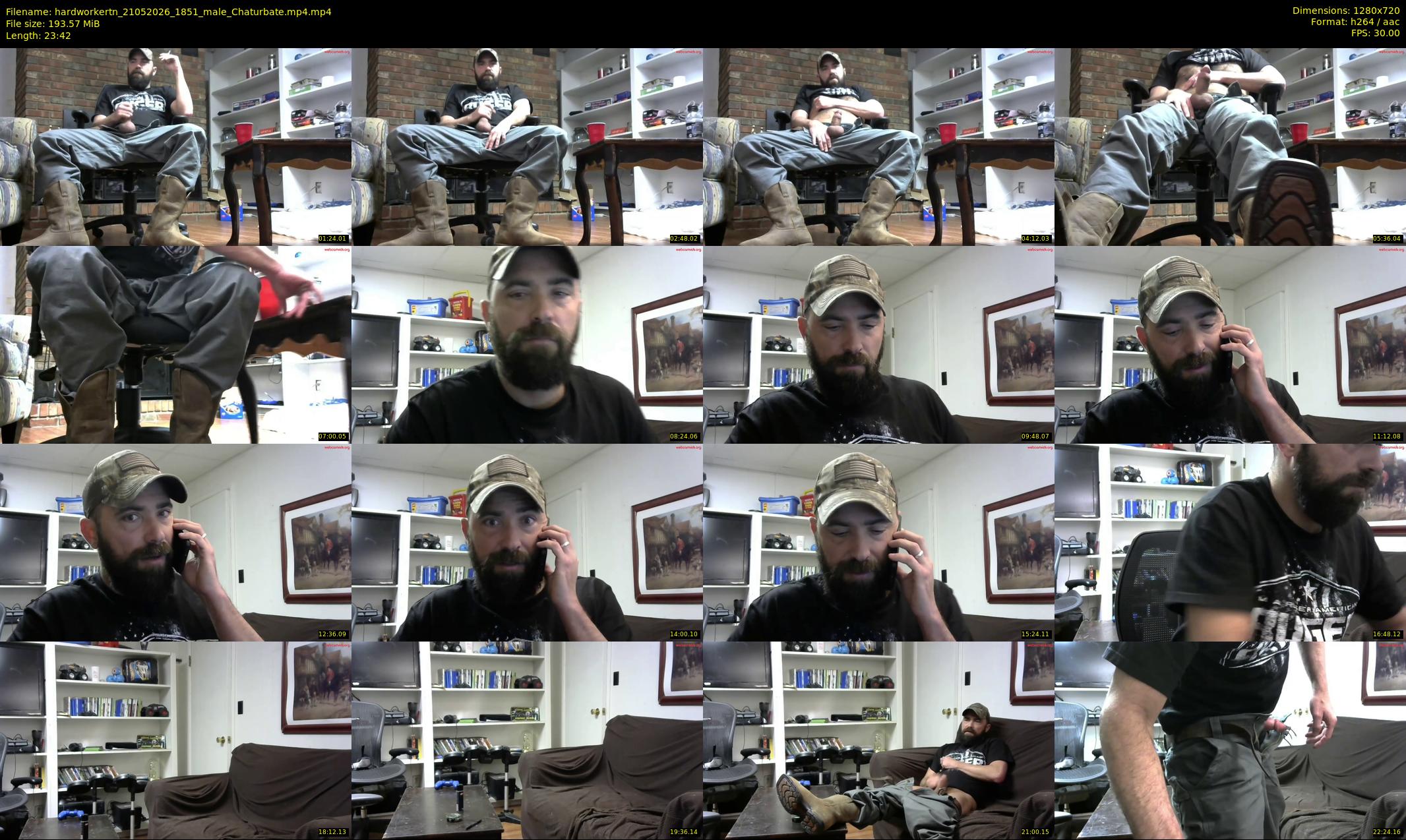 hardworkertn — 24 minute Chaturbate male cam show recording, 720p, May 21, 2026