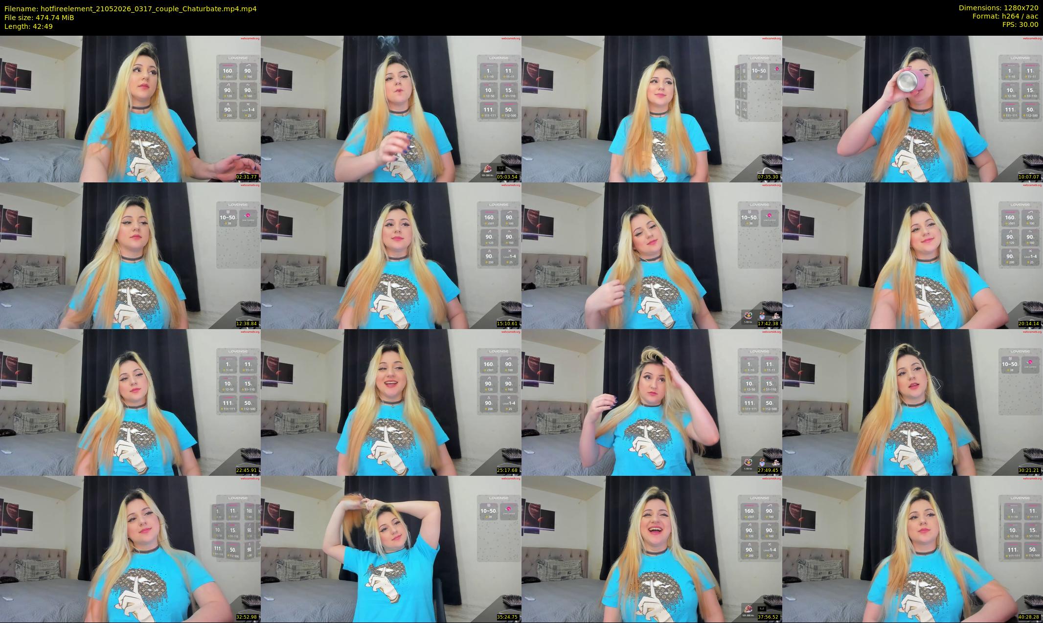 hotfireelement — 43 minute Chaturbate couple cam show recording, 720p, May 21, 2026