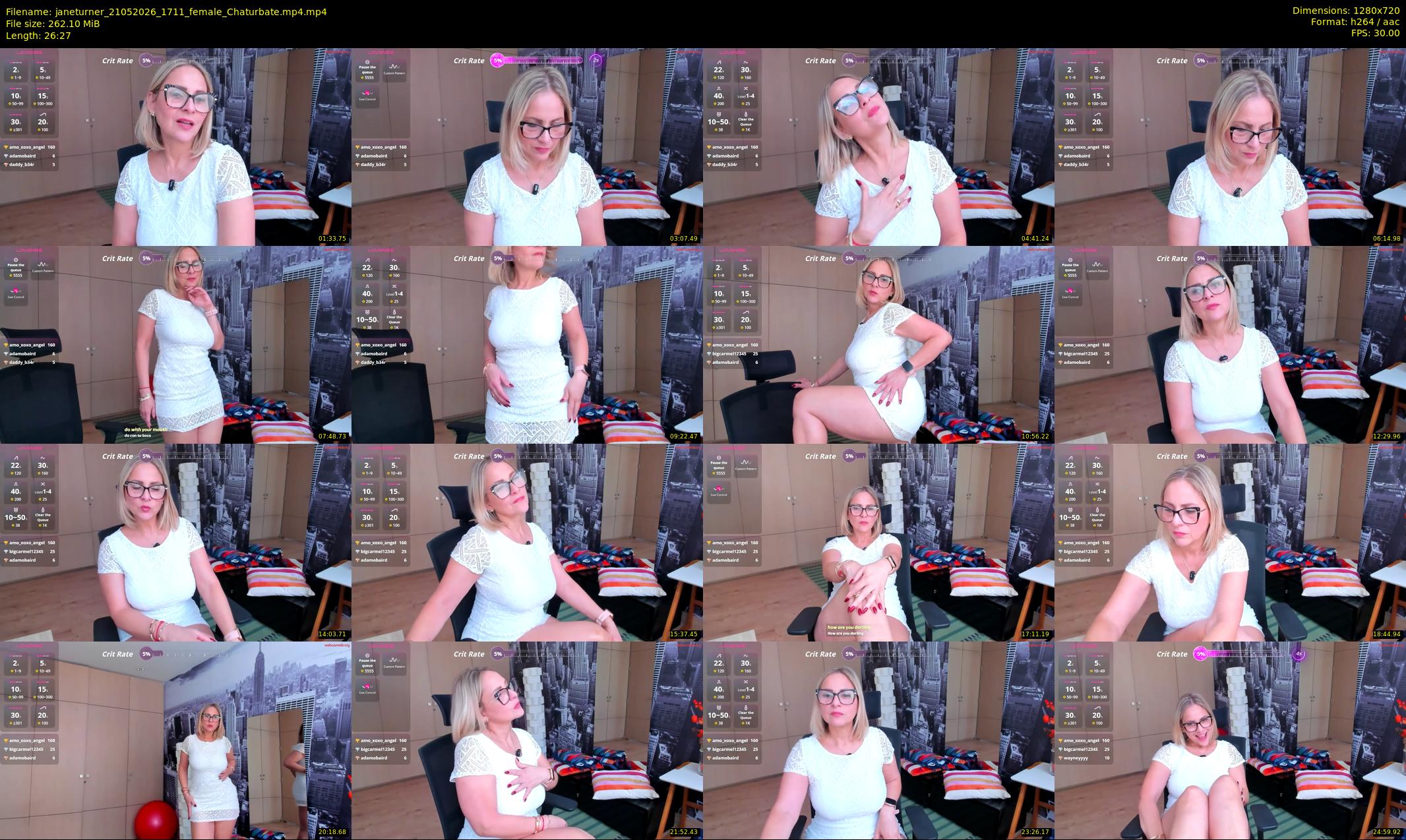 janeturner — 27 minute Chaturbate female cam show recording, 720p, May 21, 2026