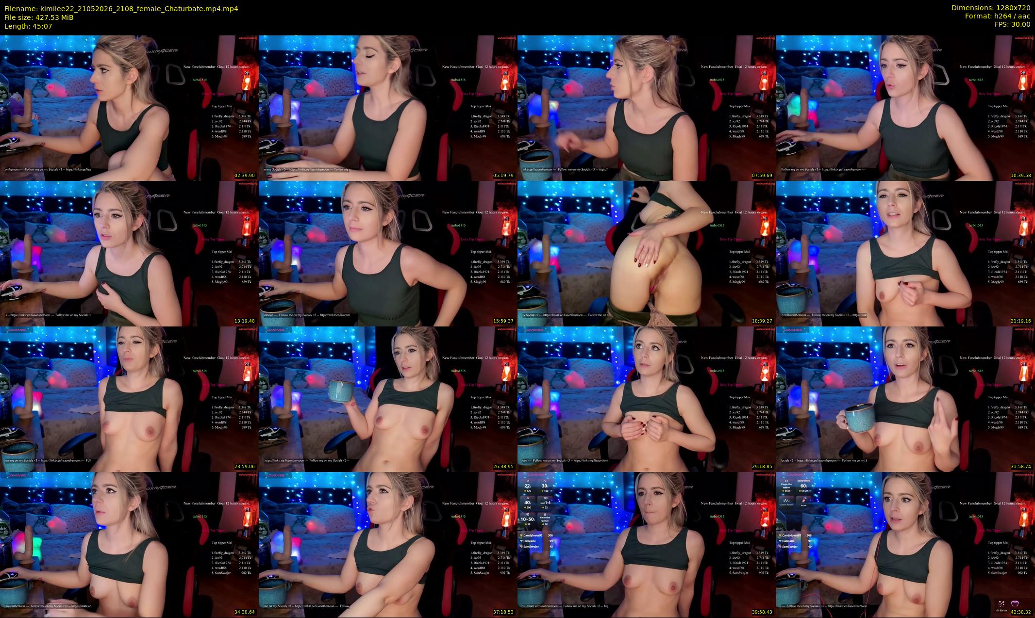 kimilee22 — 46 minute Chaturbate female cam show recording, 720p, May 21, 2026