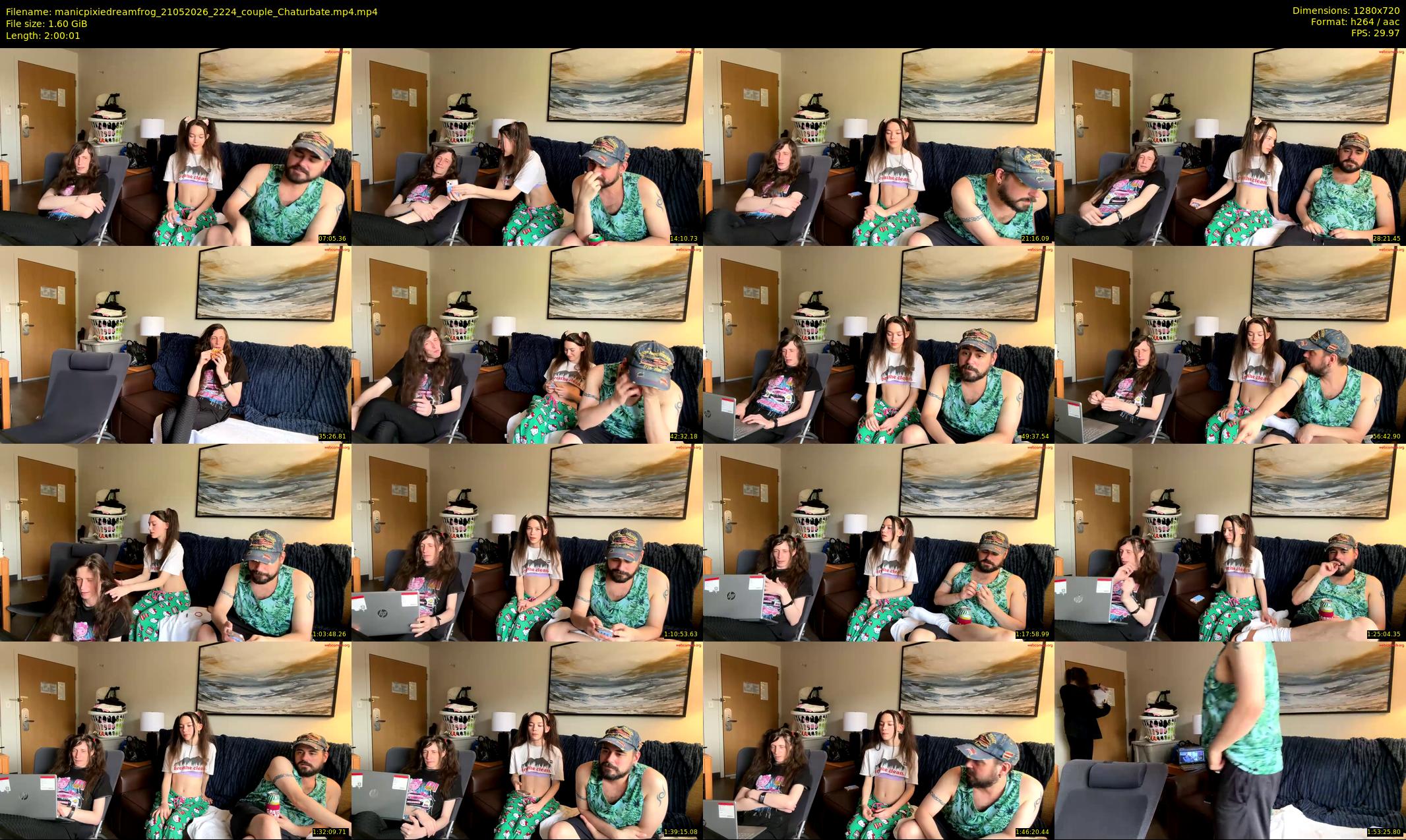 manicpixiedreamfrog — 121 minute Chaturbate couple cam show recording, 720p, May 21, 2026