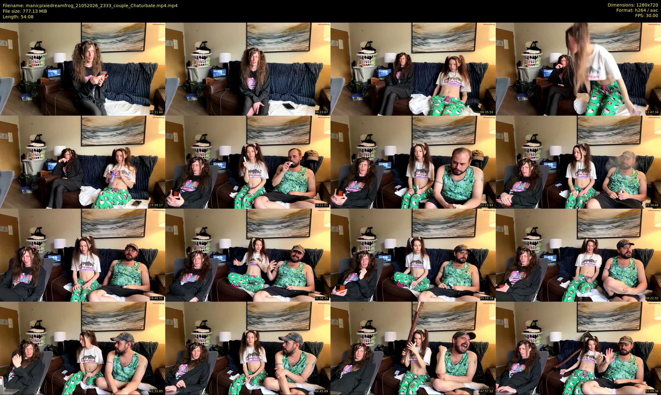 manicpixiedreamfrog — 55 minute Chaturbate couple cam show recording, 720p, May 21, 2026
