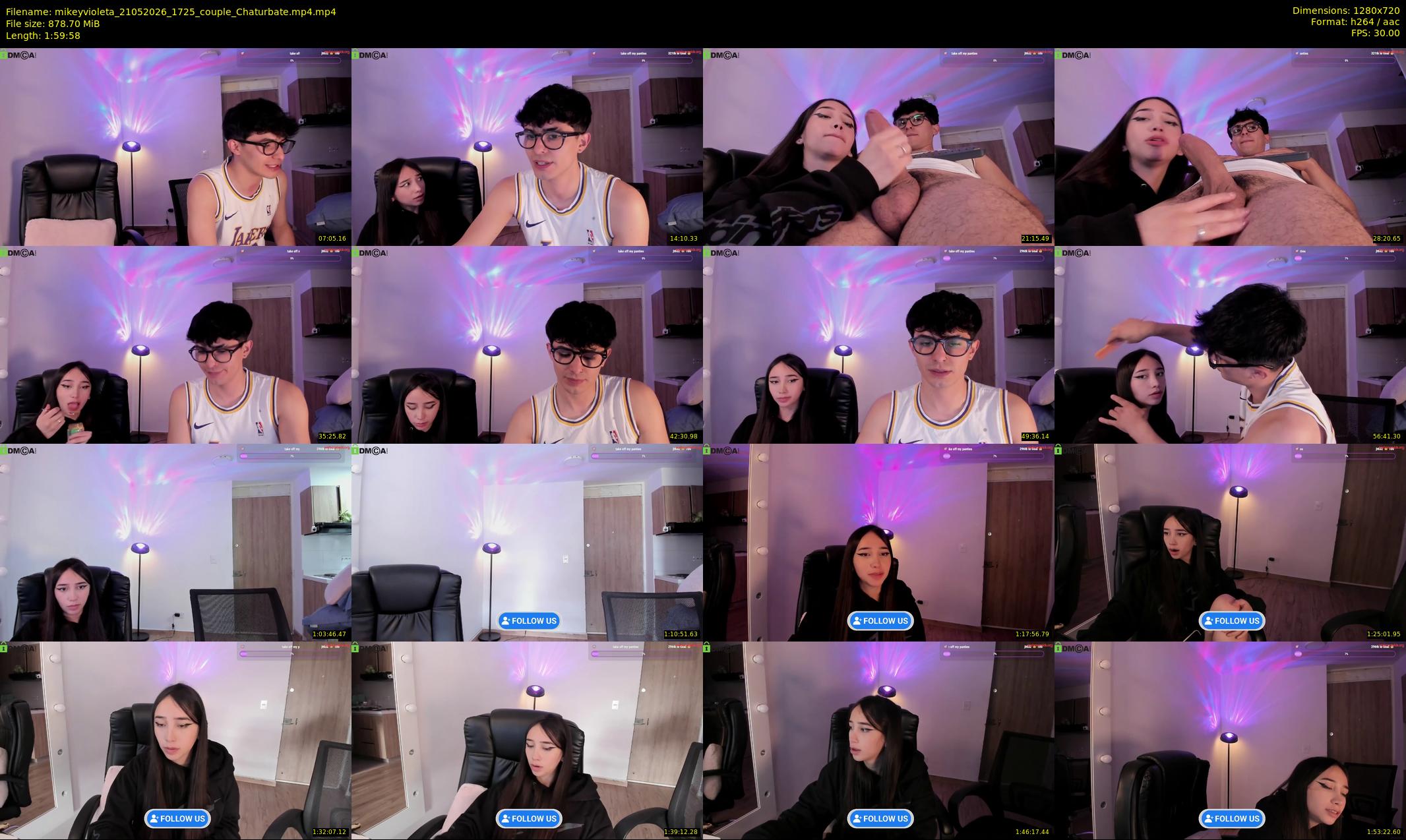 mikeyvioleta — 120 minute Chaturbate couple cam show recording, 720p, May 21, 2026