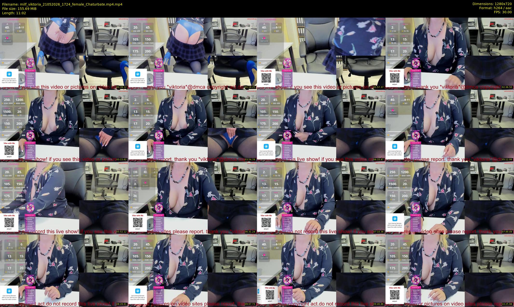 milf_viktoria — 12 minute Chaturbate female cam show recording, 720p, May 21, 2026