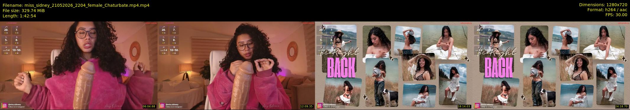 miss_sidney — 103 minute Chaturbate female cam show recording, 720p, May 21, 2026
