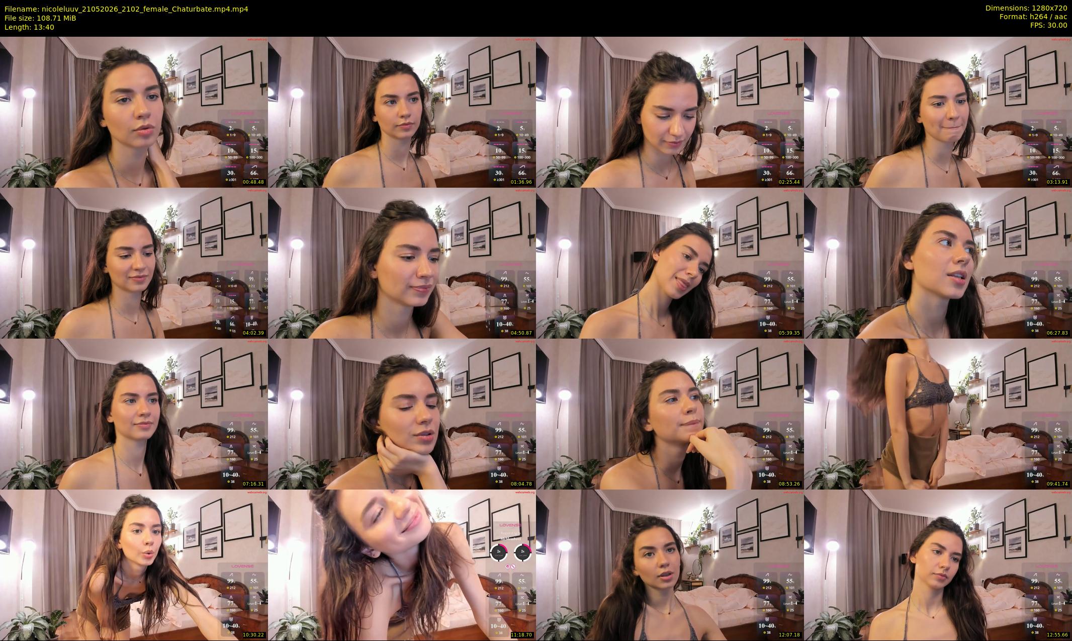 nicoleluuv — 14 minute Chaturbate female cam show recording, 720p, May 21, 2026