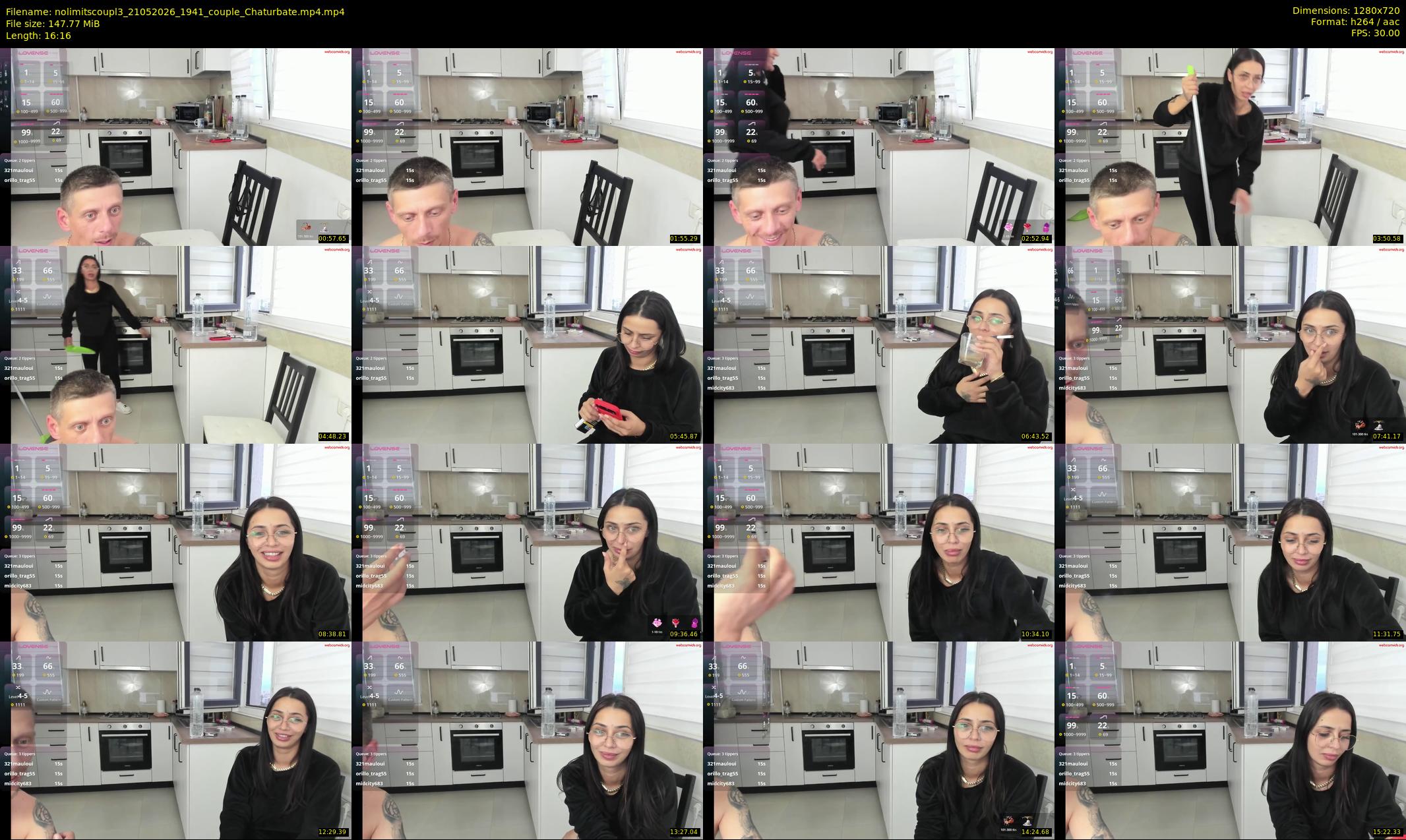 nolimitscoupl3 — 17 minute Chaturbate couple cam show recording, 720p, May 21, 2026
