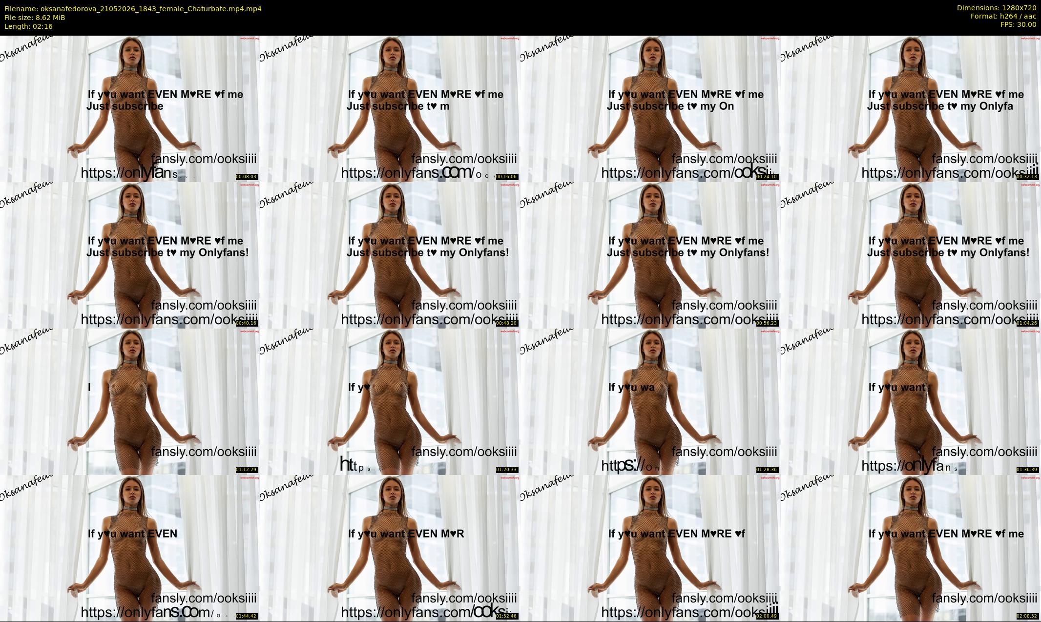 oksanafedorova — 3 minute Chaturbate female cam show recording, 720p, May 21, 2026