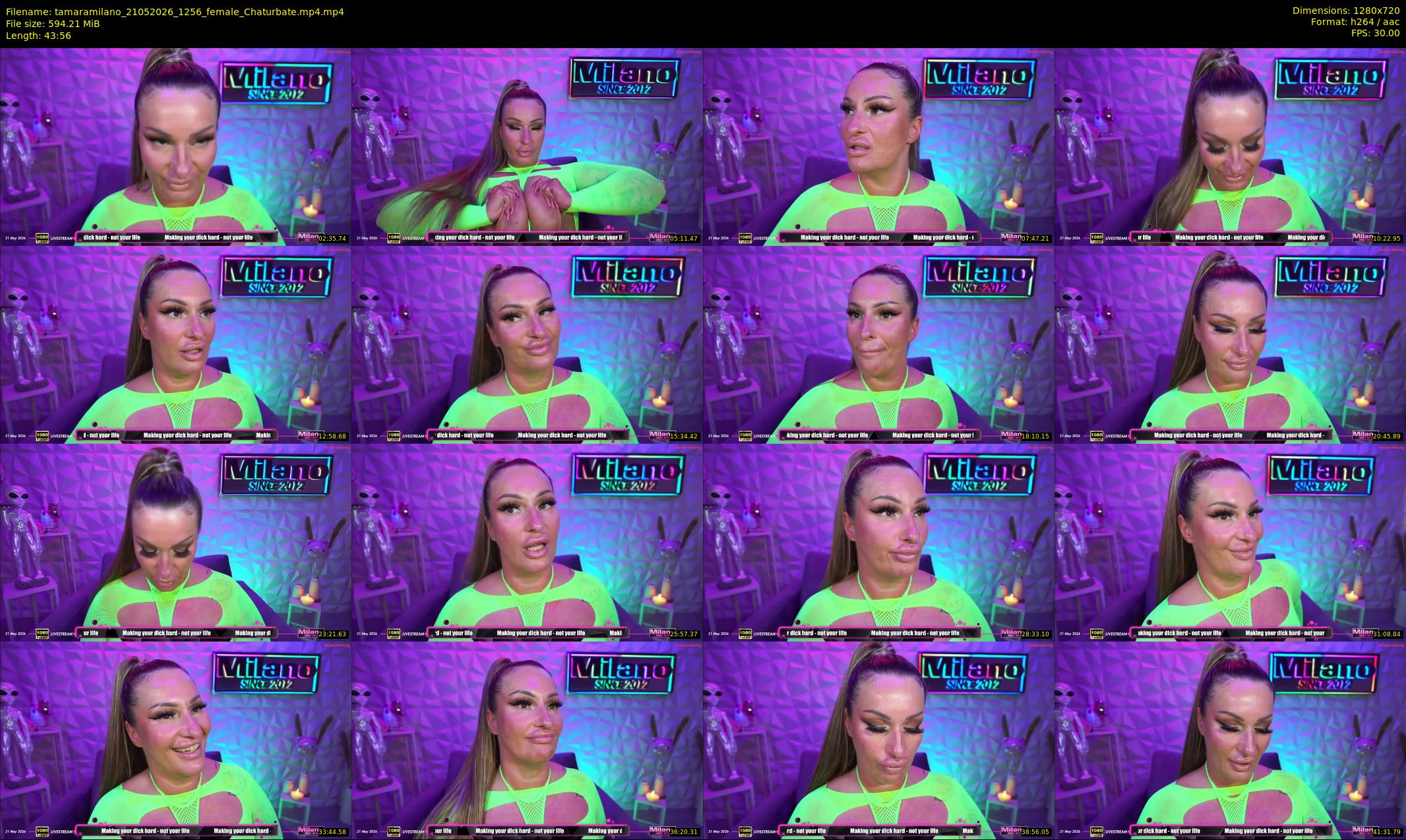 tamaramilano — 44 minute Chaturbate female cam show recording, 720p, May 21, 2026
