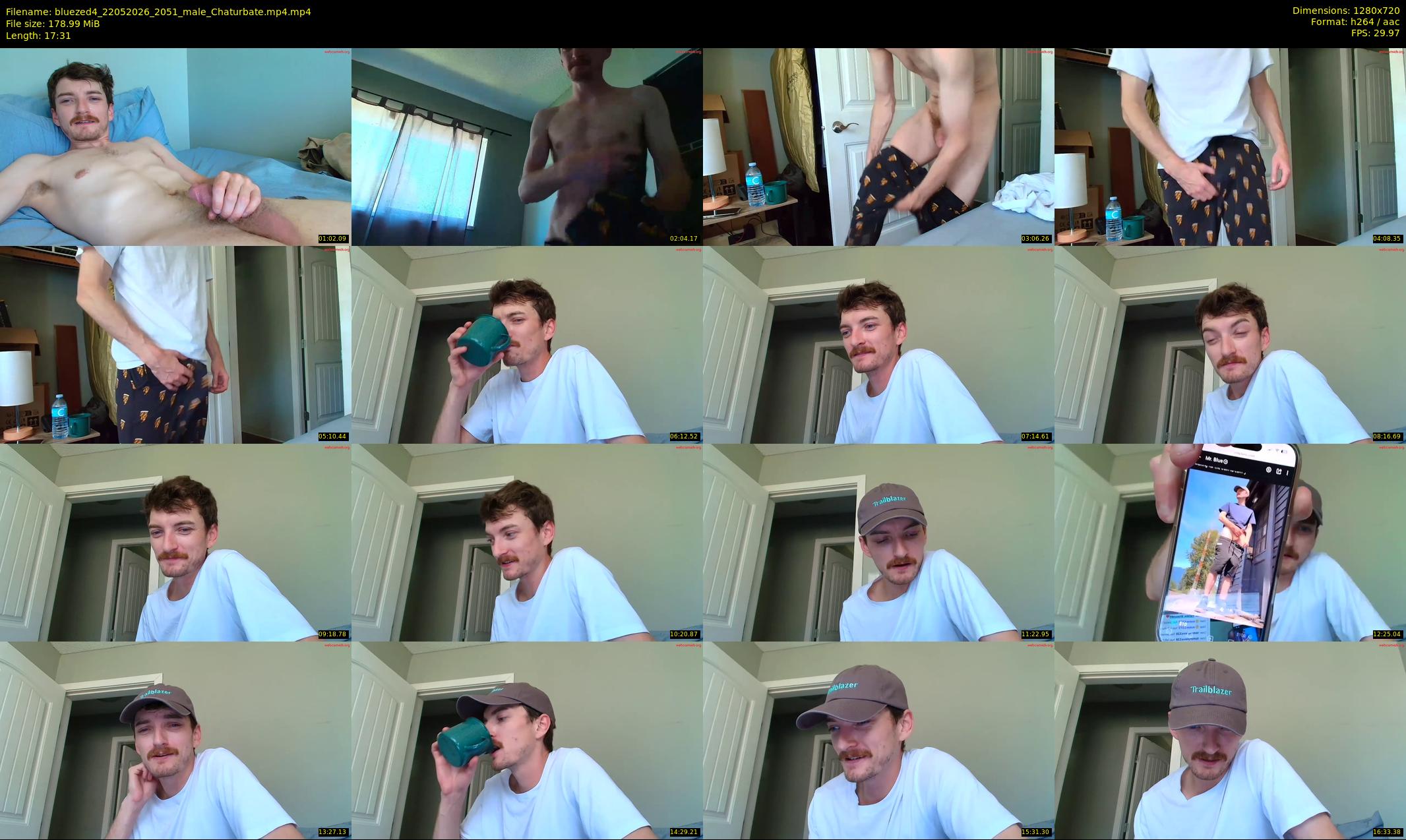 bluezed4 — 18 minute Chaturbate male cam show recording, 720p, May 22, 2026