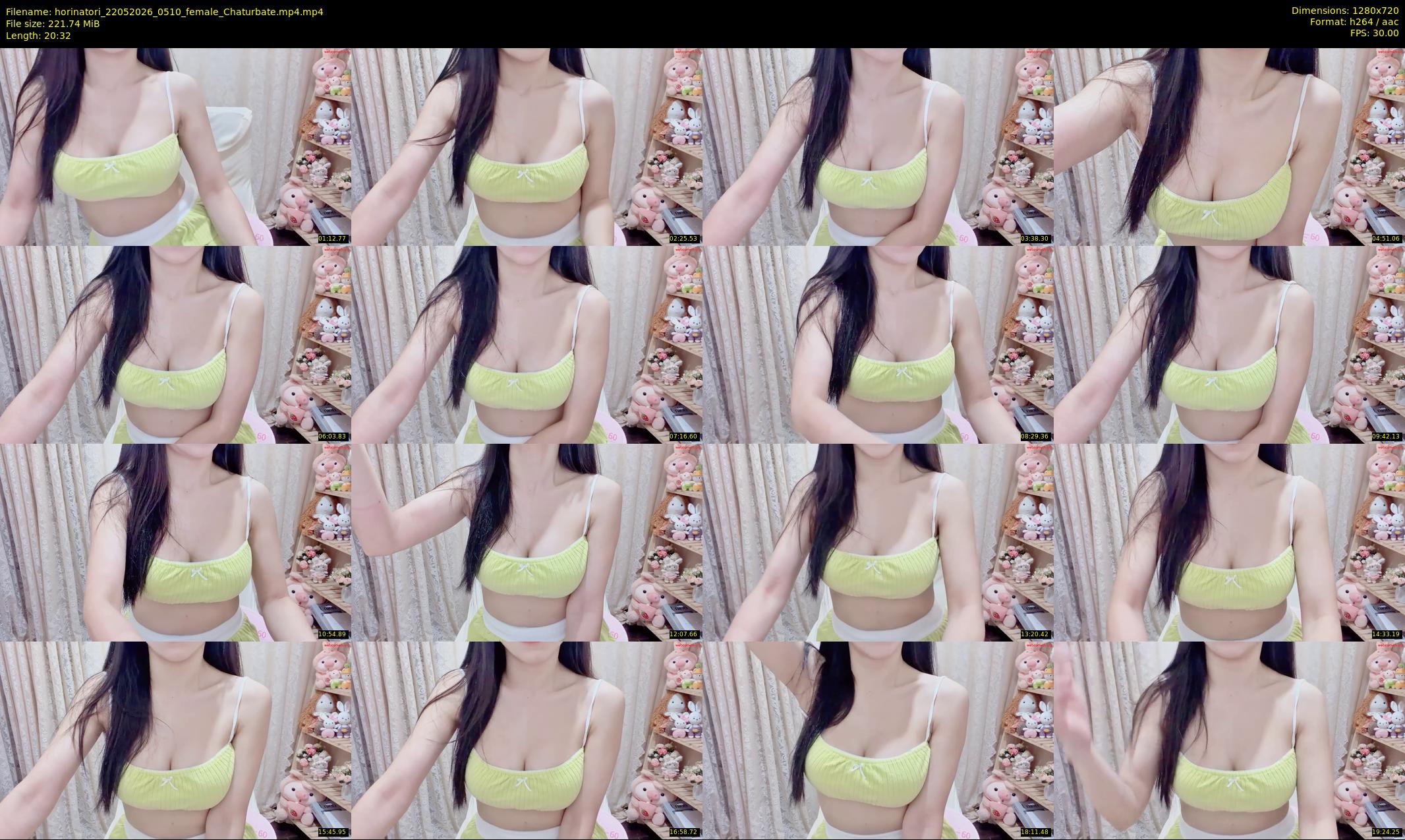 horinatori — 21 minute Chaturbate female cam show recording, 720p, May 22, 2026