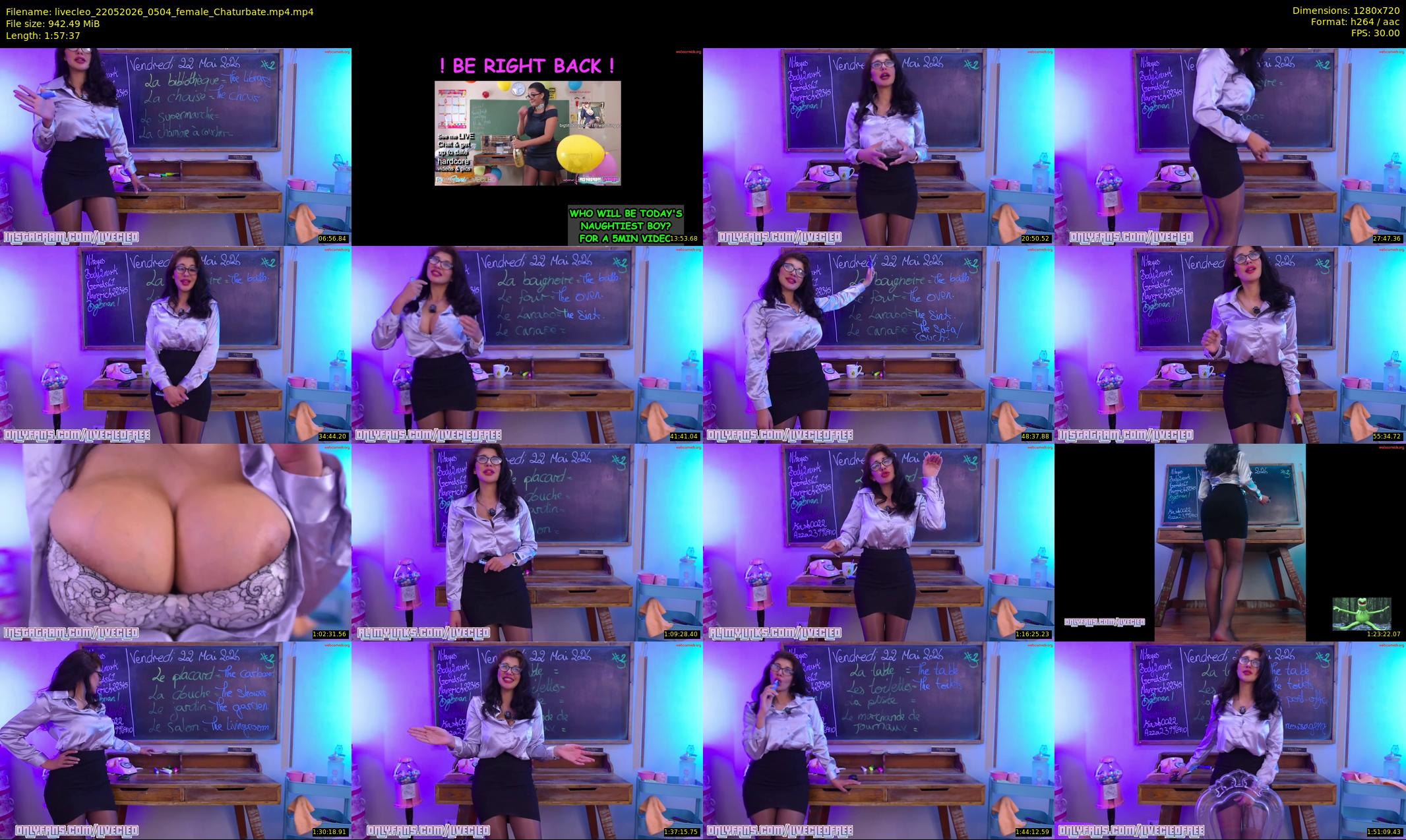 livecleo — 118 minute Chaturbate female cam show recording, 720p, May 22, 2026
