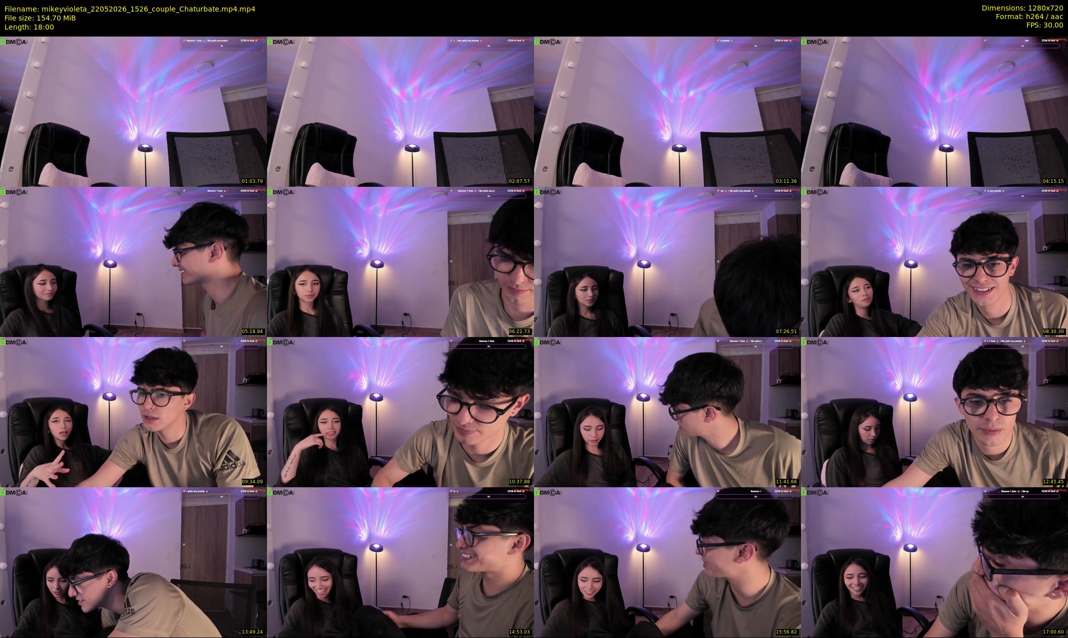 mikeyvioleta — 17 minute Chaturbate couple cam show recording, 720p, May 22, 2026