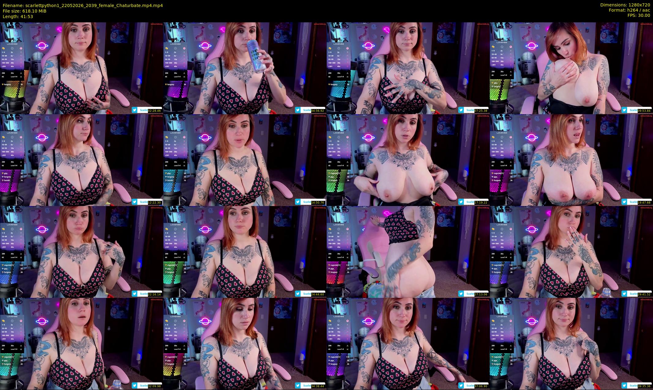 scarlettpython1 — 42 minute Chaturbate female cam show recording, 720p, May 22, 2026