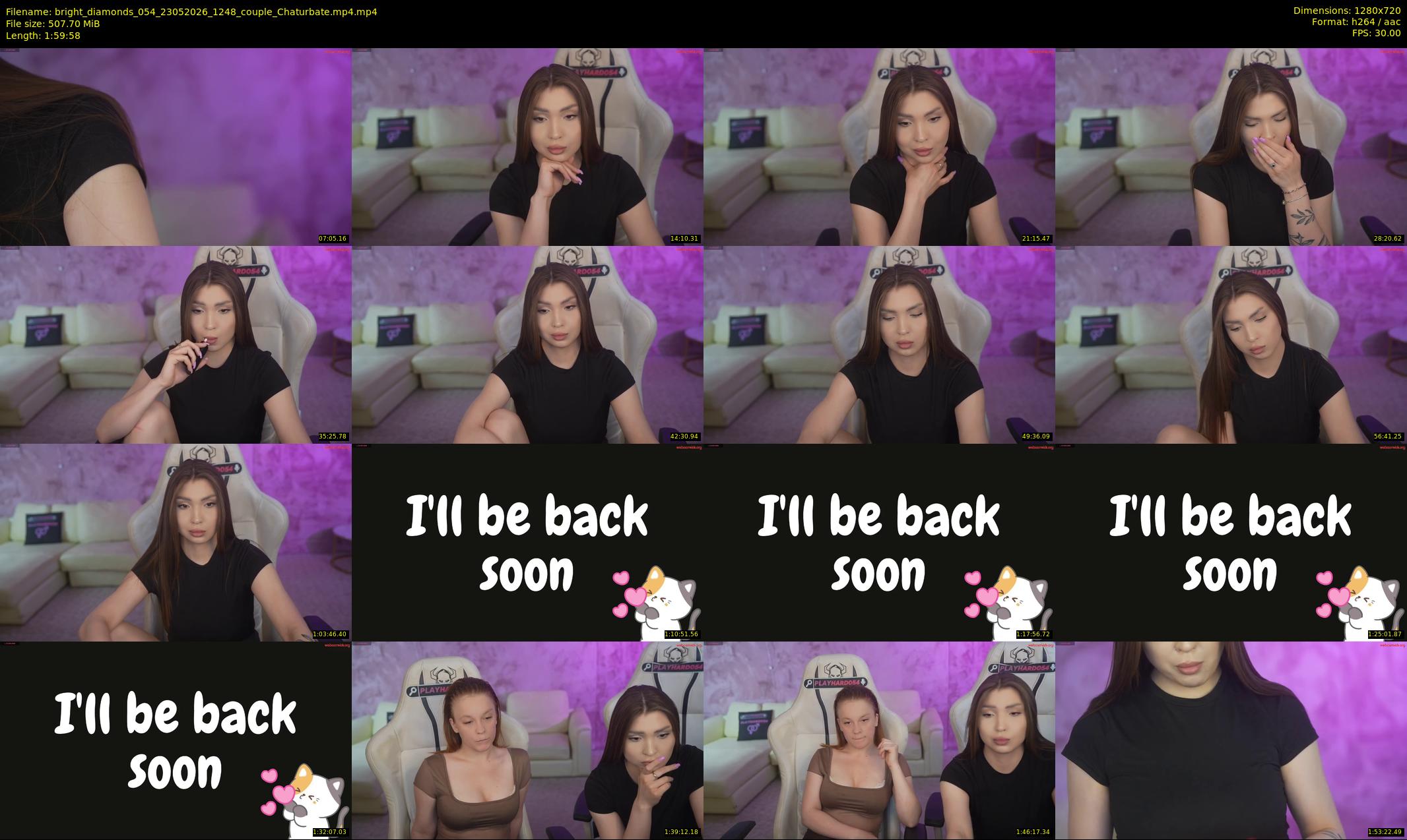 bright_diamonds_054 — 120 minute Chaturbate couple cam show recording, 720p, May 23, 2026