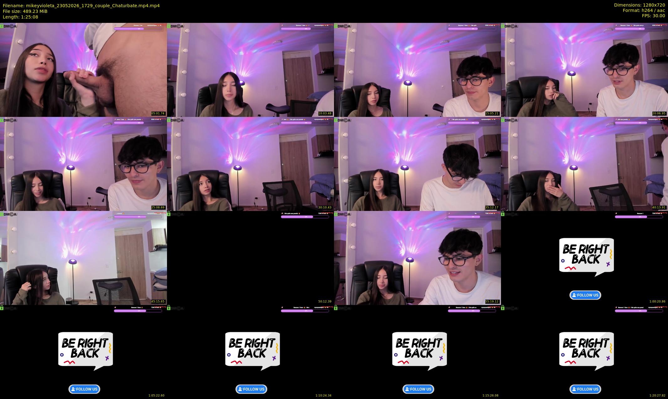 mikeyvioleta — 86 minute Chaturbate couple cam show recording, 720p, May 23, 2026